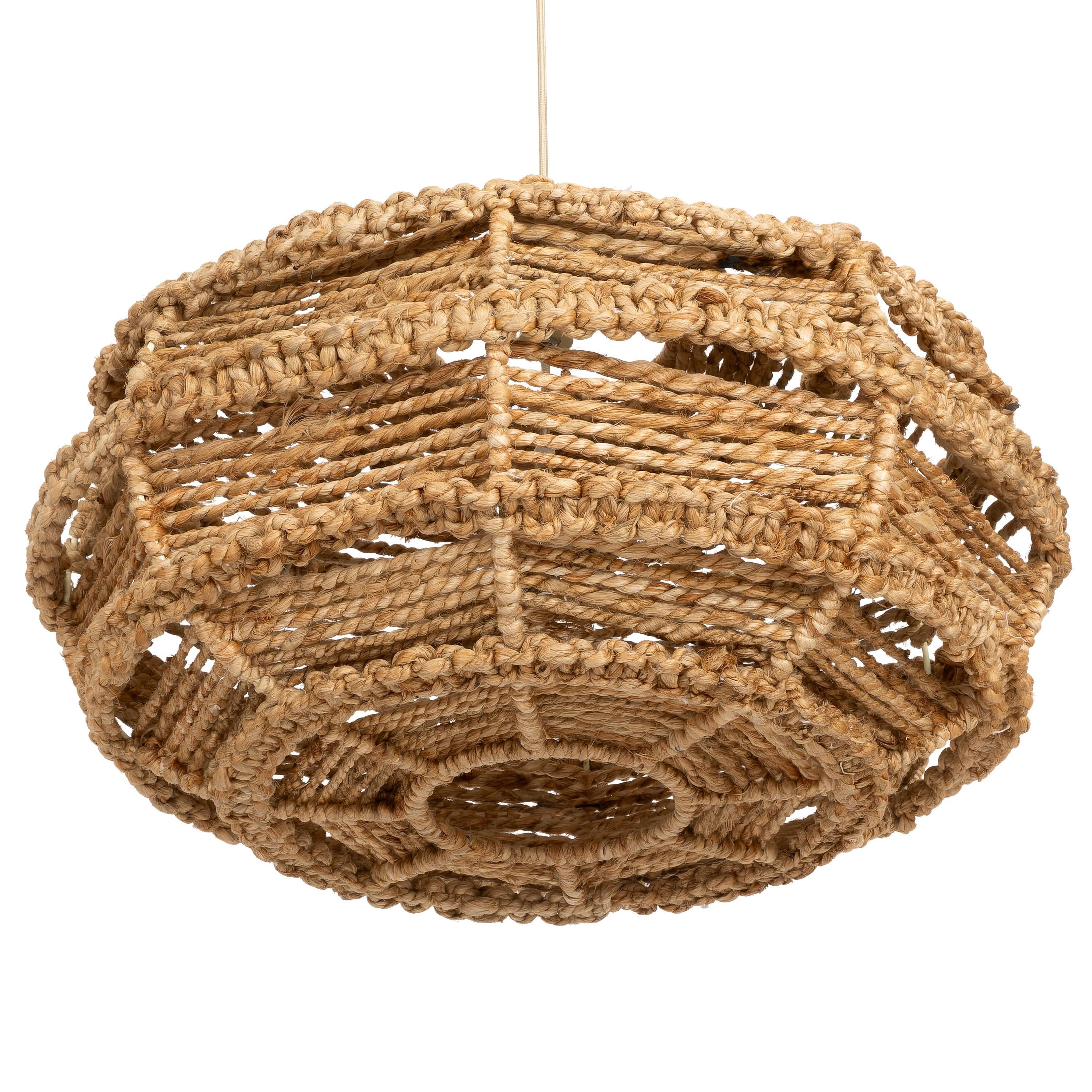 Tavan Aydınlatması Jüt Naturel 60 cm x 60 cm x 30cm
