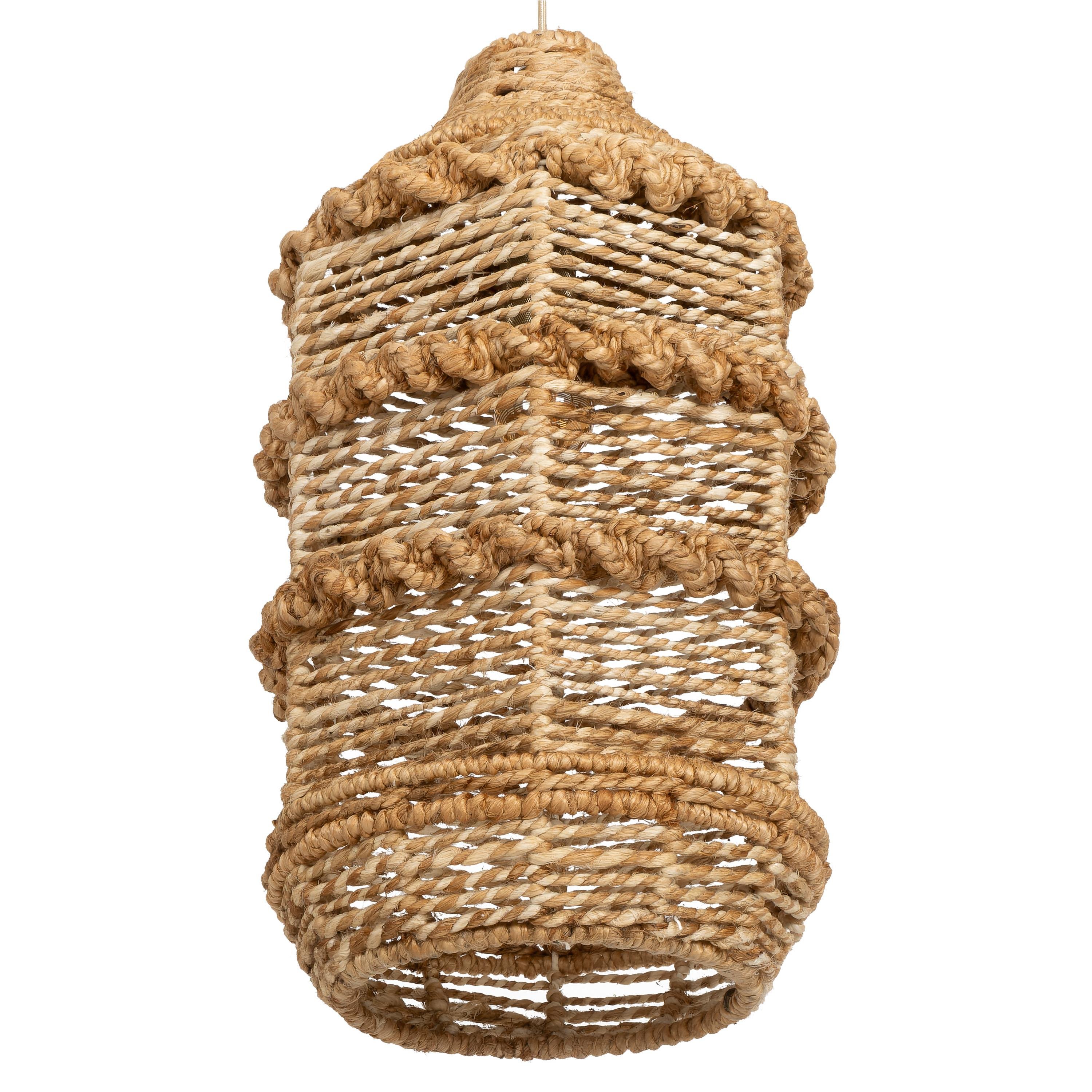 Tavan Aydınlatması Jüt Naturel / Fildişi 30 cm x 30 cm x 60 cm