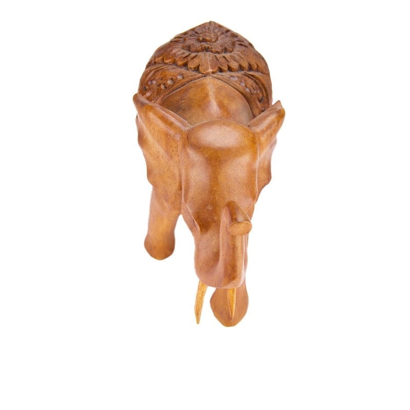 Teak El Oyması Fil Figürü 16 cm