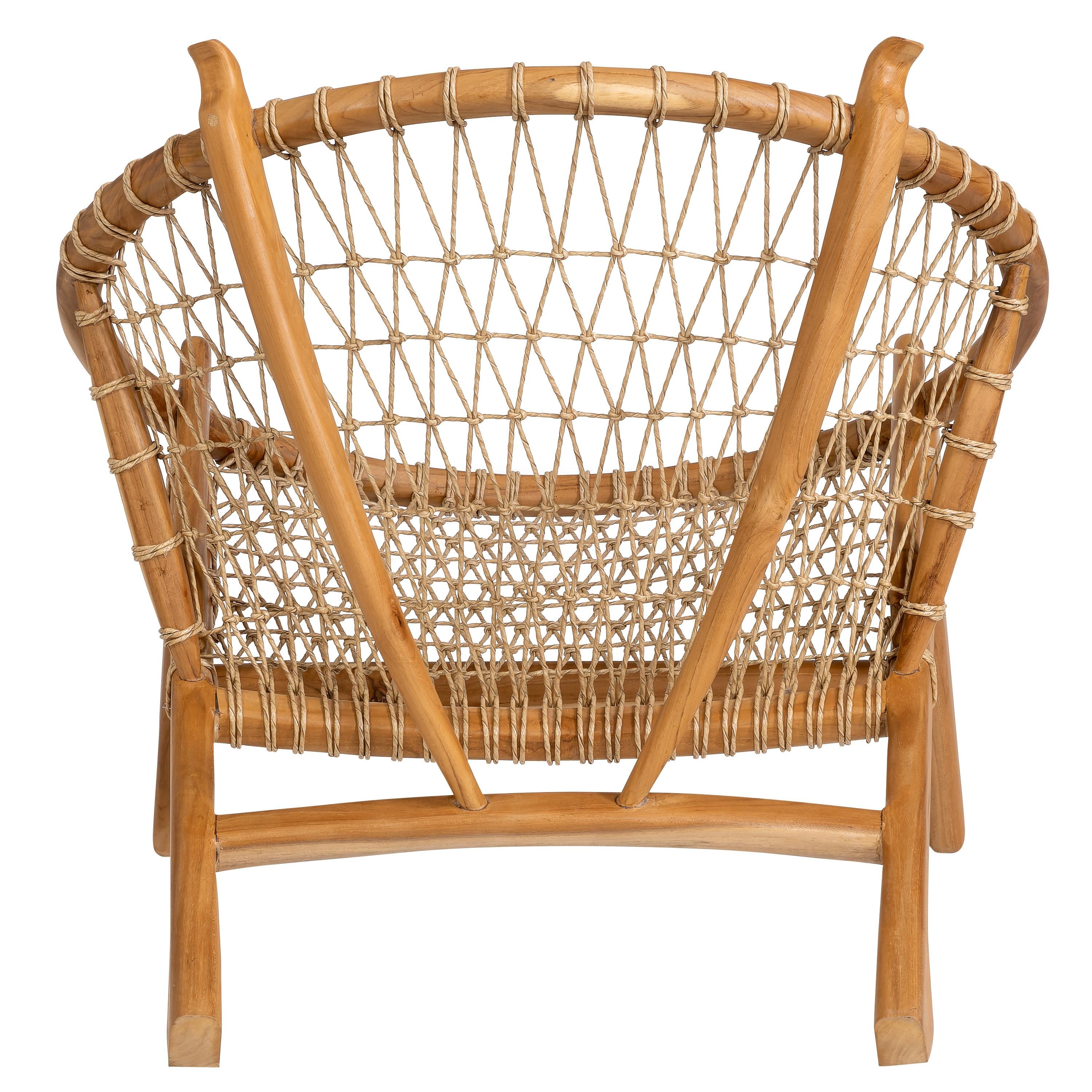 Teak Yuvarlak Form Koltuk Natural