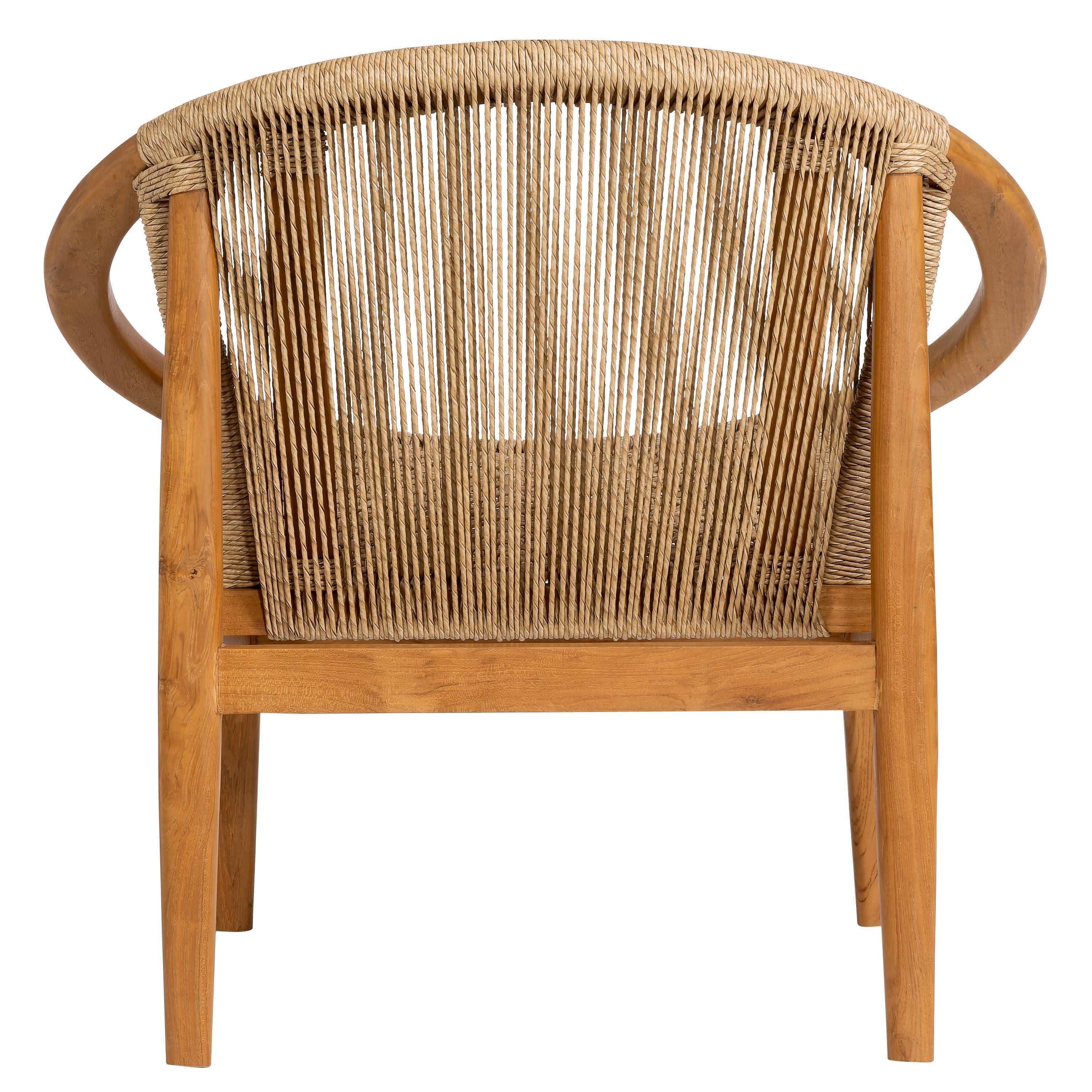 Teak Yuvarlak Form Koltuk Natural