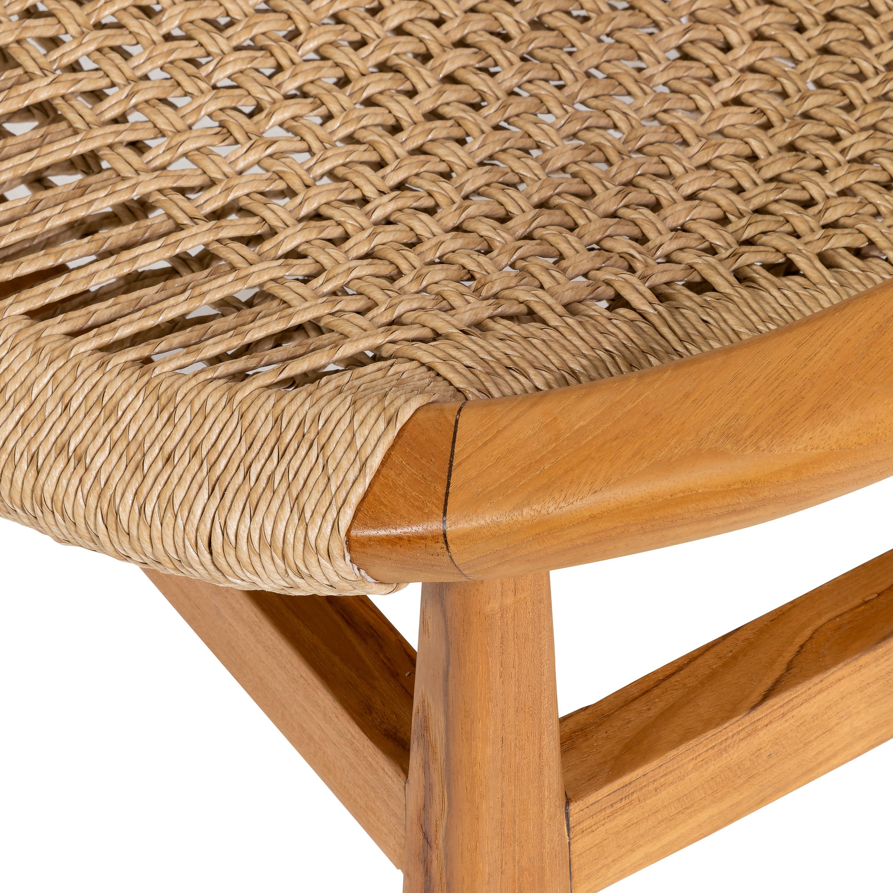 Teak Yuvarlak Form Koltuk Natural