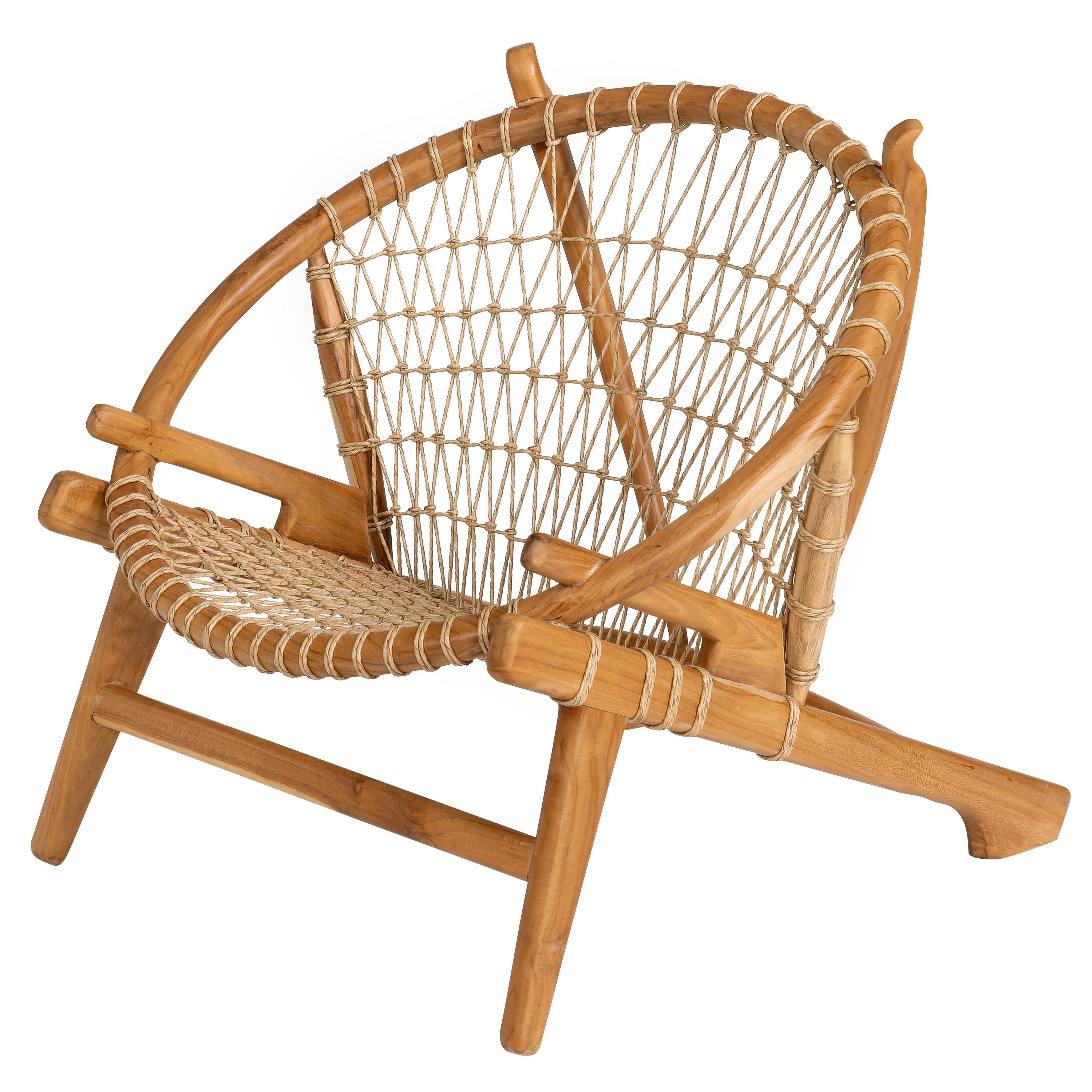 Teak Yuvarlak Form Koltuk Natural