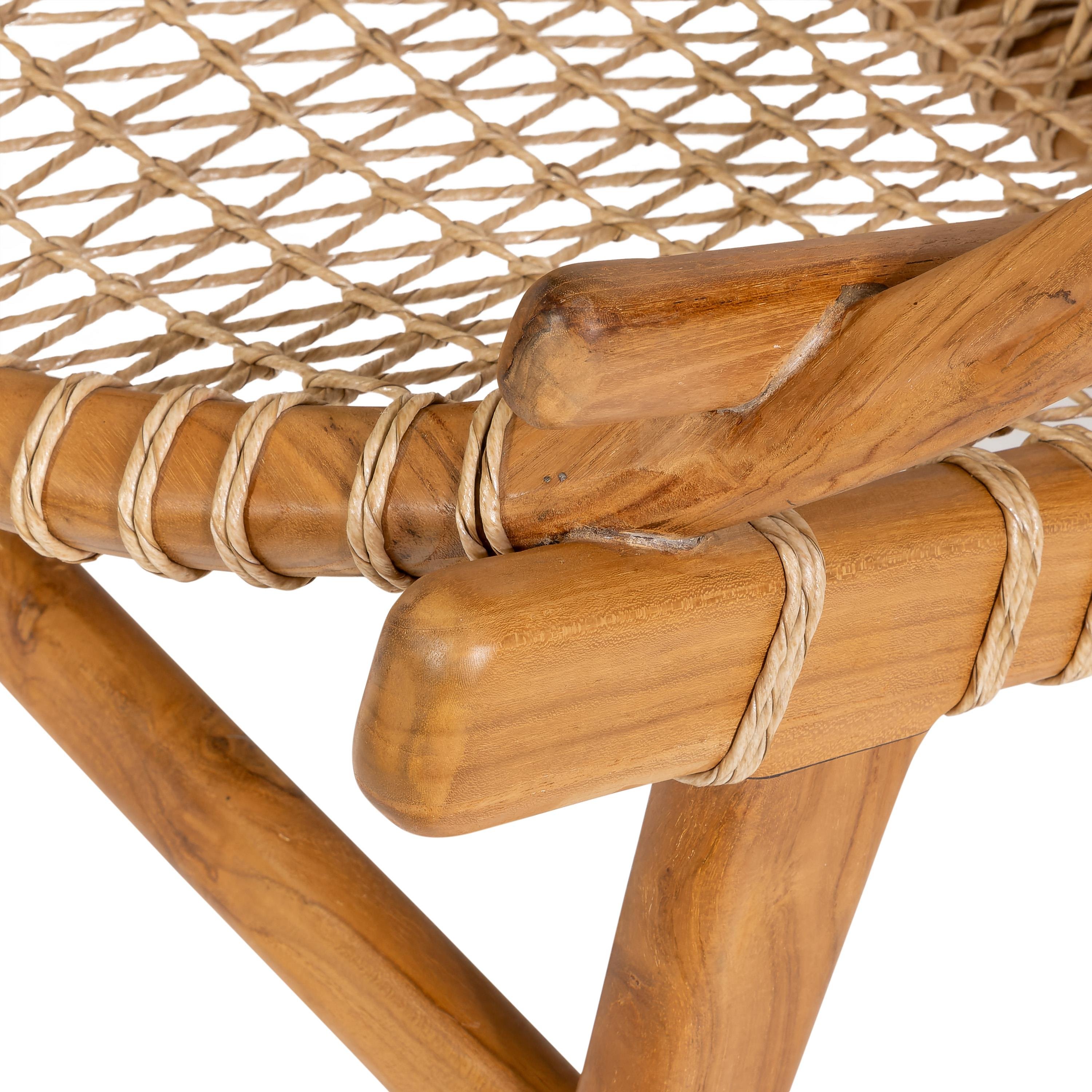 Teak Yuvarlak Form Koltuk Natural