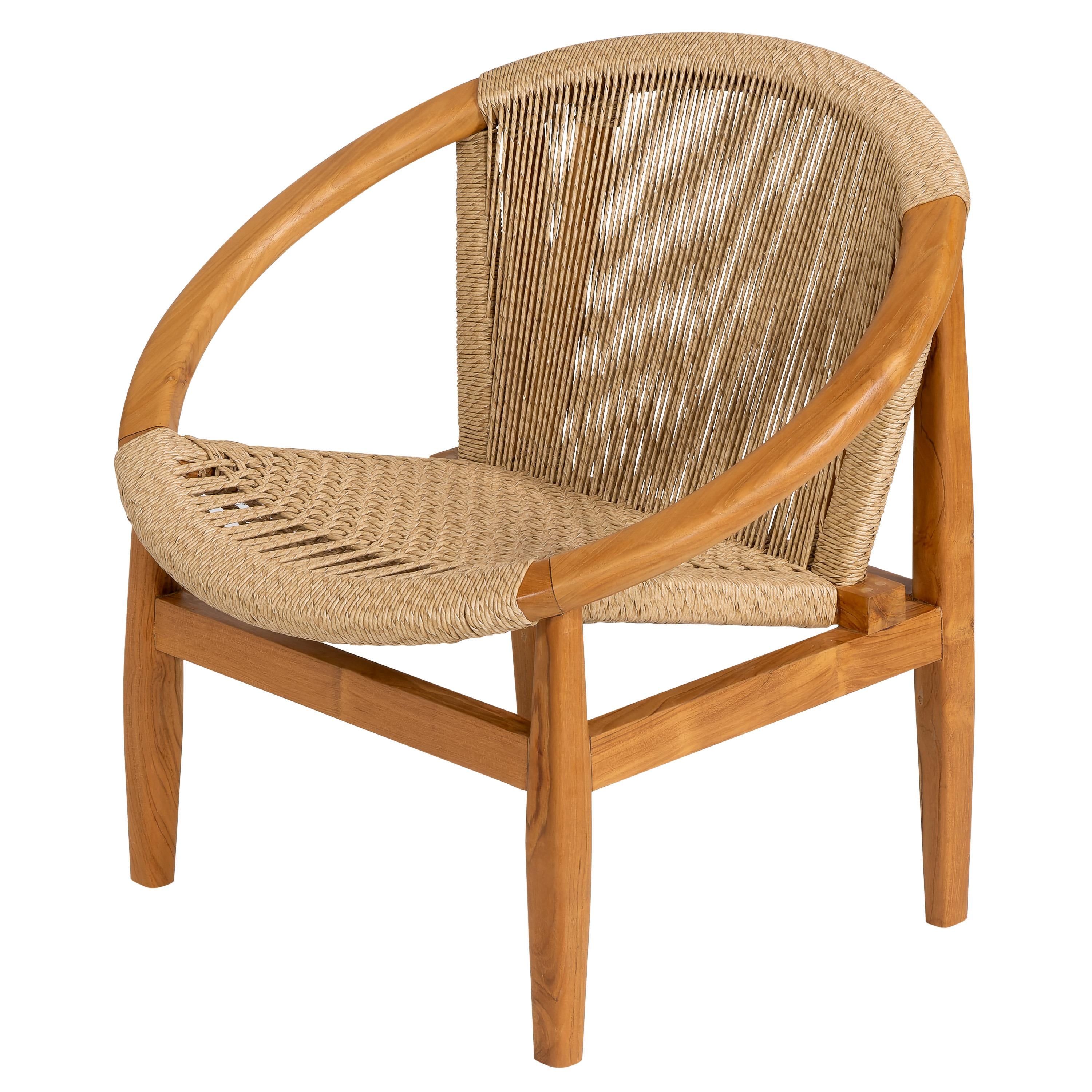 Teak Yuvarlak Form Koltuk Natural