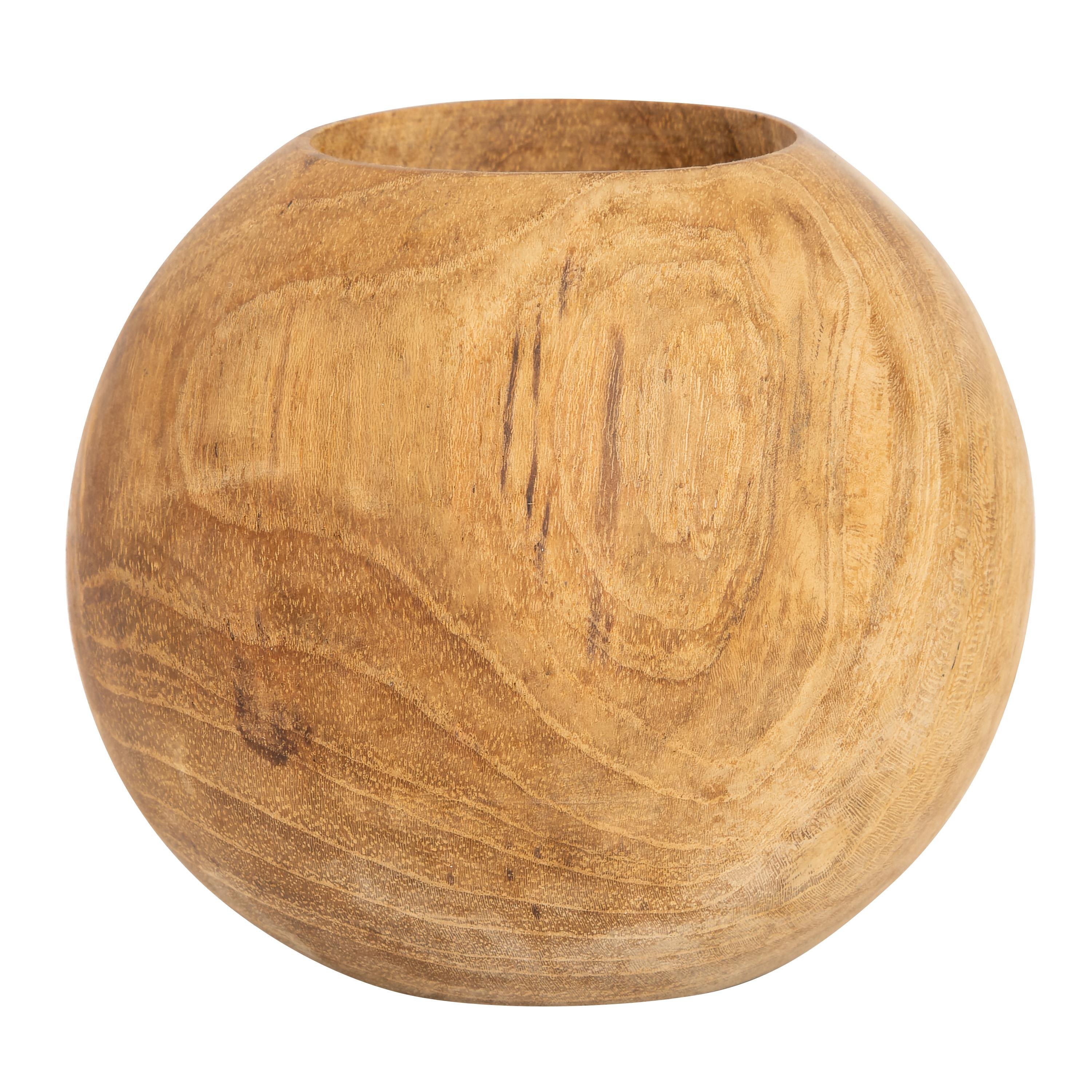 Tealight Yuvarlak Teak H: 7cm