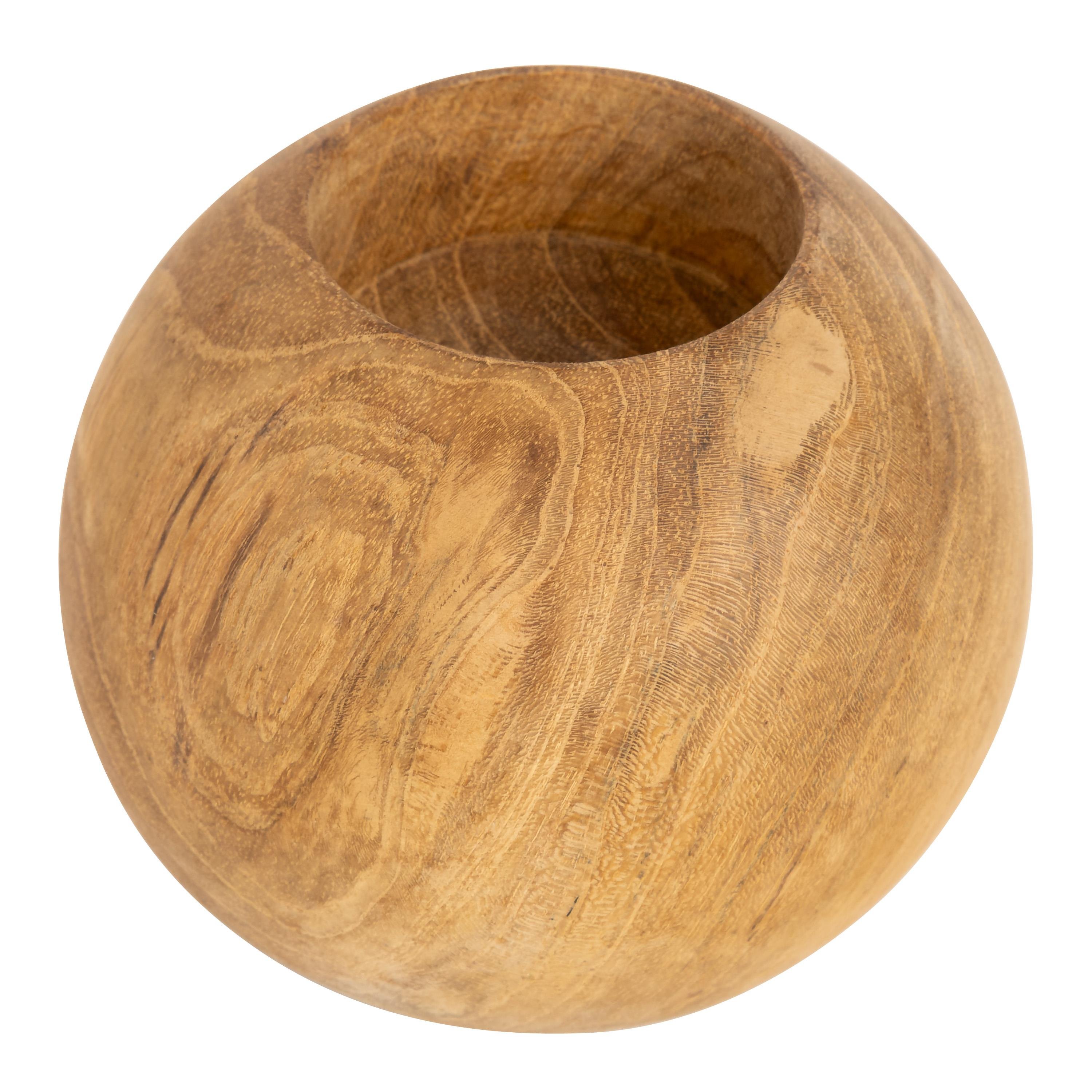 Tealight Yuvarlak Teak H: 7cm