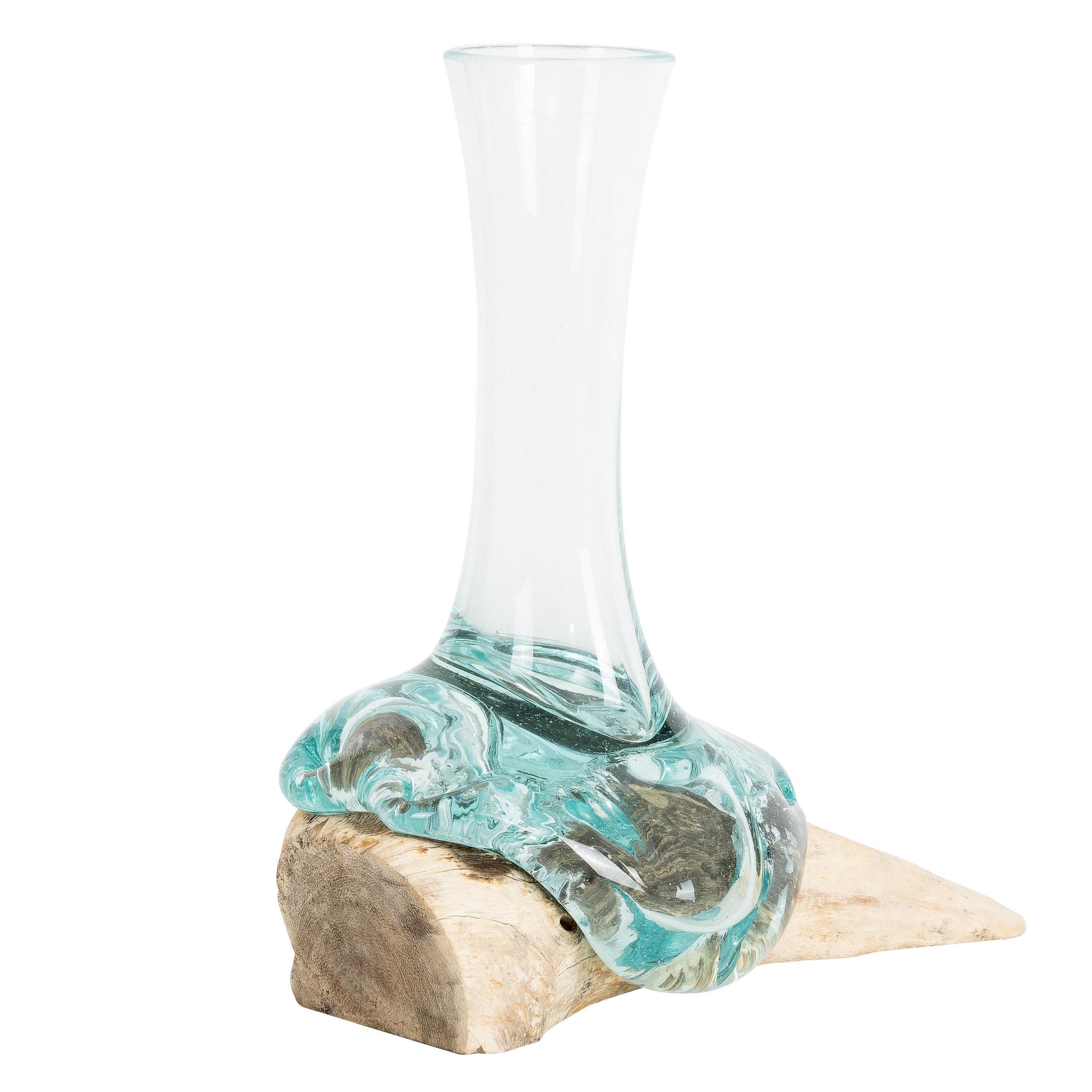 Vazo Ahşaba Cam Üfleme  17 cm