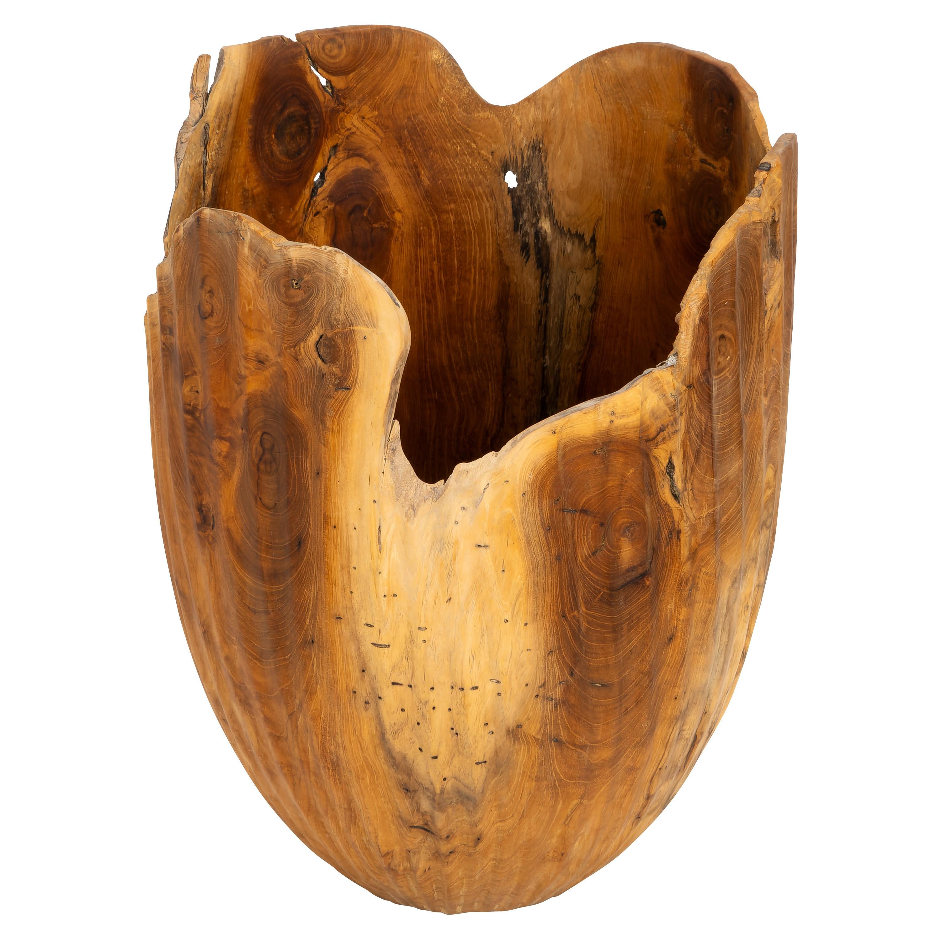 Vazo Teak Naturel D.30 cm  H.40 cm