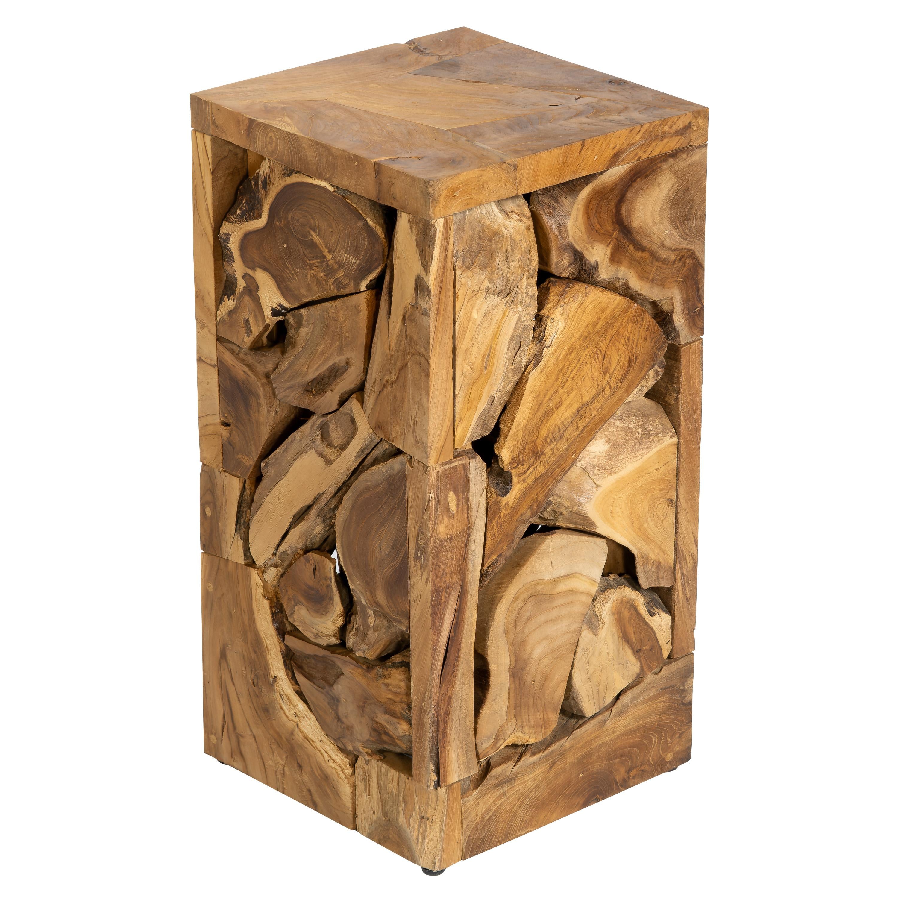 Yan Sehpa Teak Rustic  30 cm x 30 cm x 60 cm