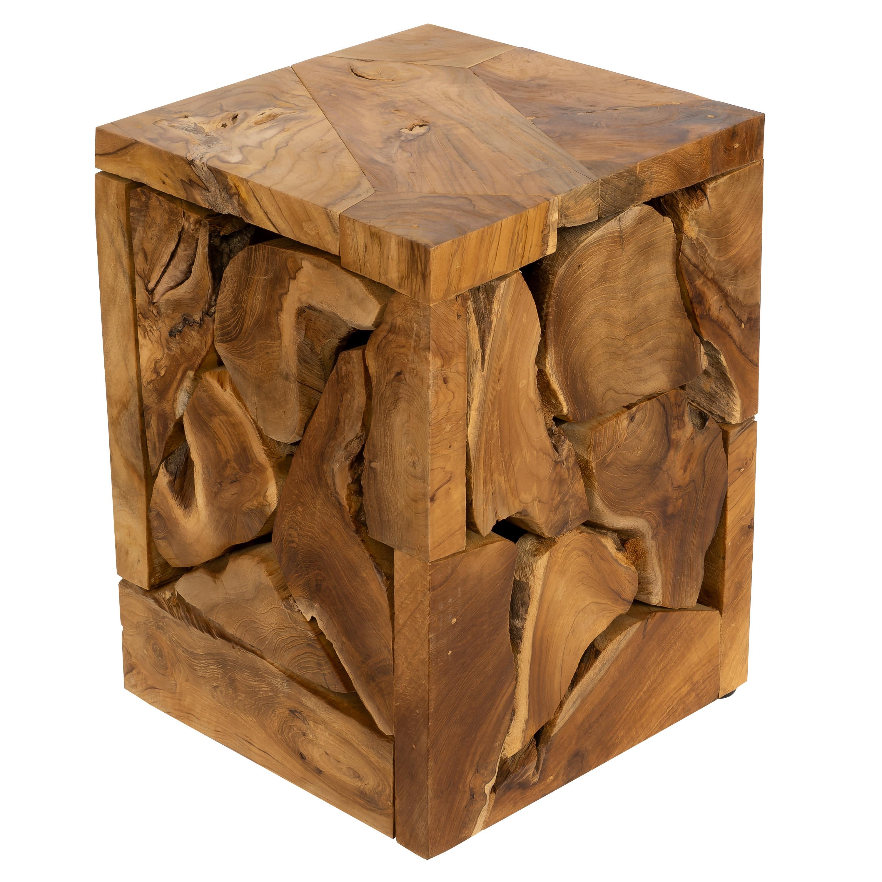 Yan Sehpa Teak Rustic 30 cm x 30 cm x 40 cm