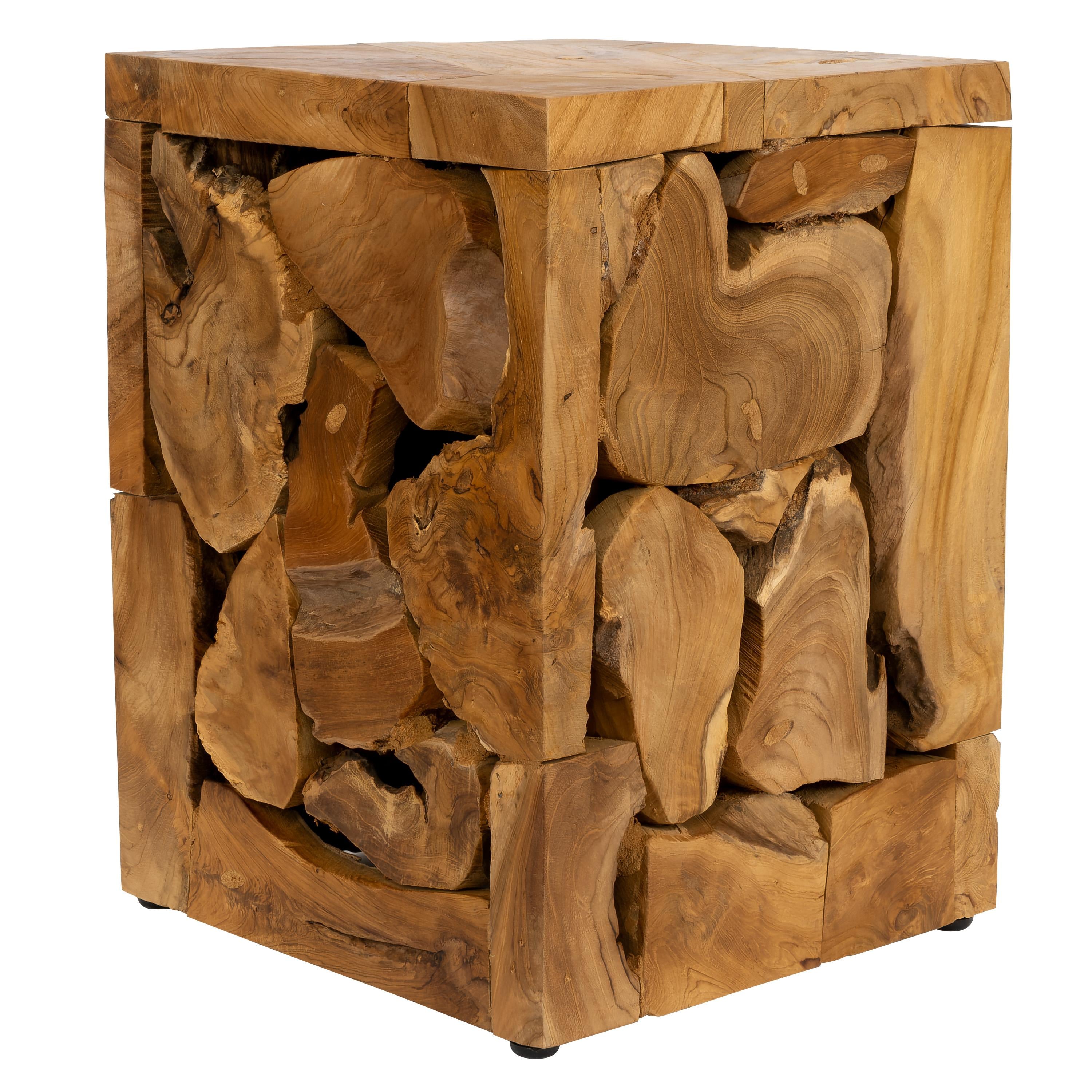 Yan Sehpa Teak Rustic 30 cm x 30 cm x 40 cm