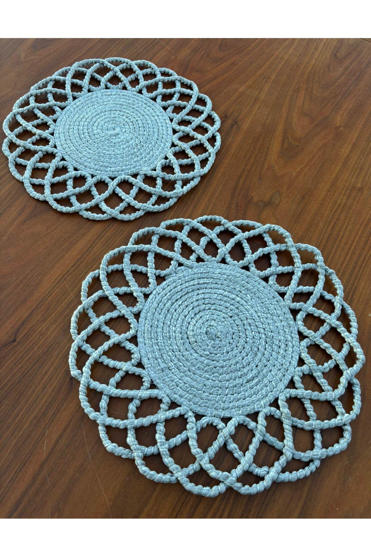 2 Kişilik Sofra Seti Hasır Görünümlü Amerikan Servis- Runner