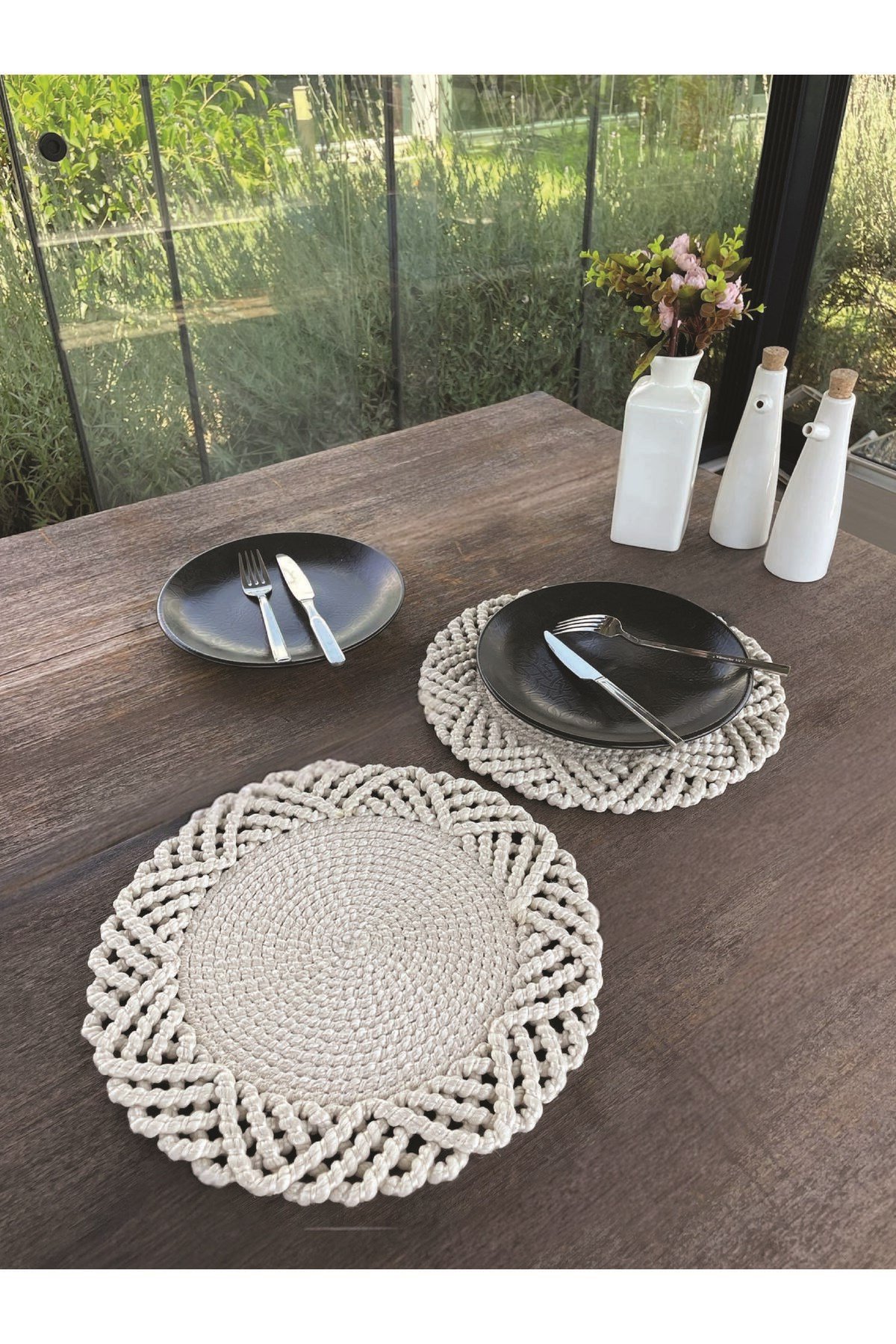 2'li Set Beyaz Amerikan Servis-Leke Tutmaz 33 x 33 cm