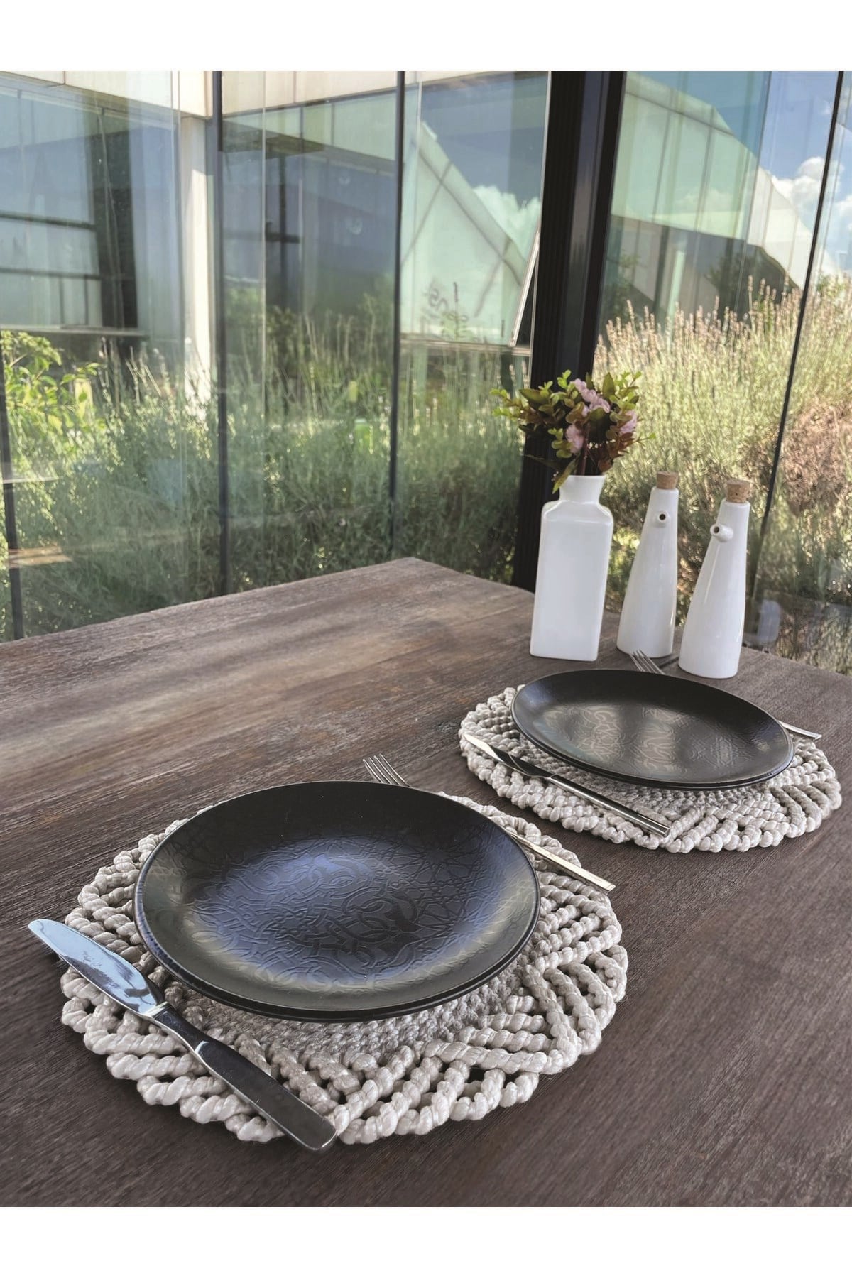 2'li Set Beyaz Amerikan Servis-Leke Tutmaz 33 x 33 cm