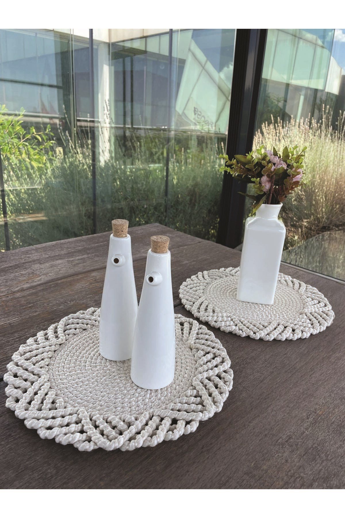 2'li Set Beyaz Amerikan Servis-Leke Tutmaz 33 x 33 cm
