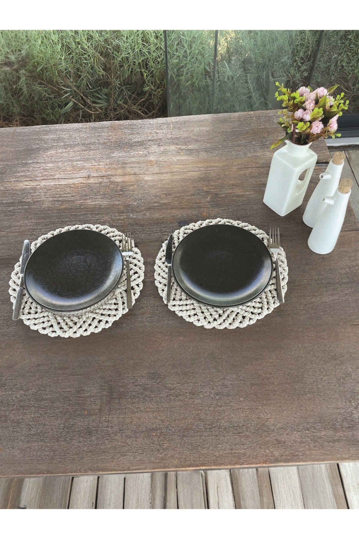 2'li Set Beyaz Amerikan Servis-Leke Tutmaz 33 x 33 cm