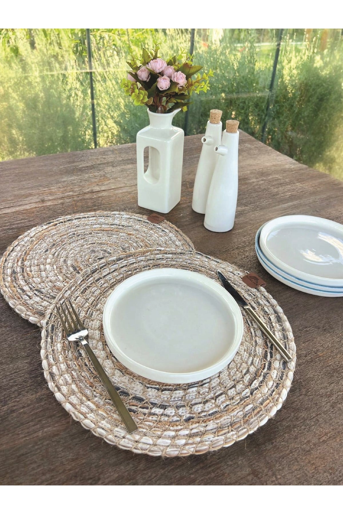 2'li Set Bohem Natural Amerikan Servis - 33 X 33 Cm