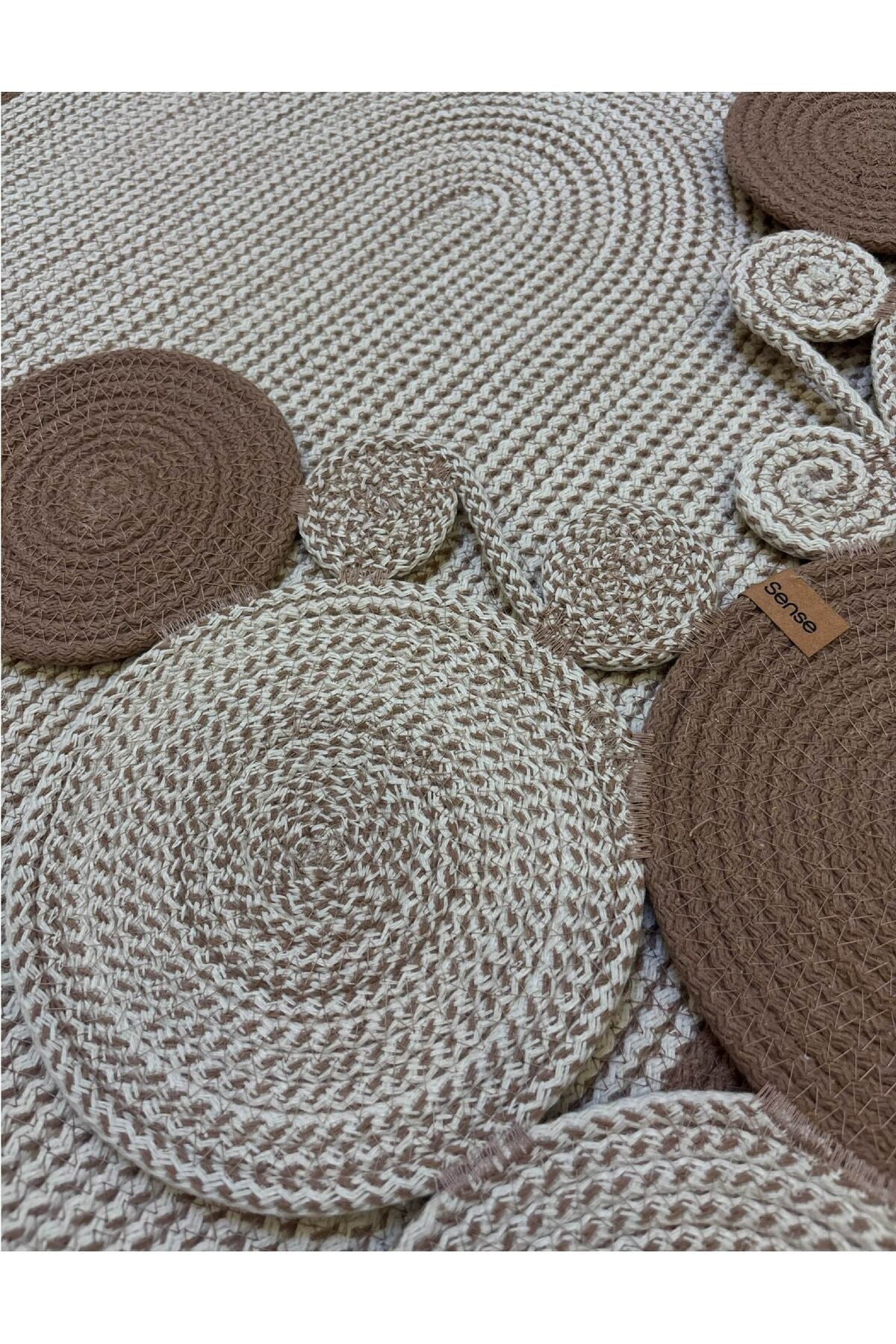 Banyo Paspas Seti 2'li Oval Model (60x100 ve 51x60 cm) | Modern Tarz Hasır Görünümlü