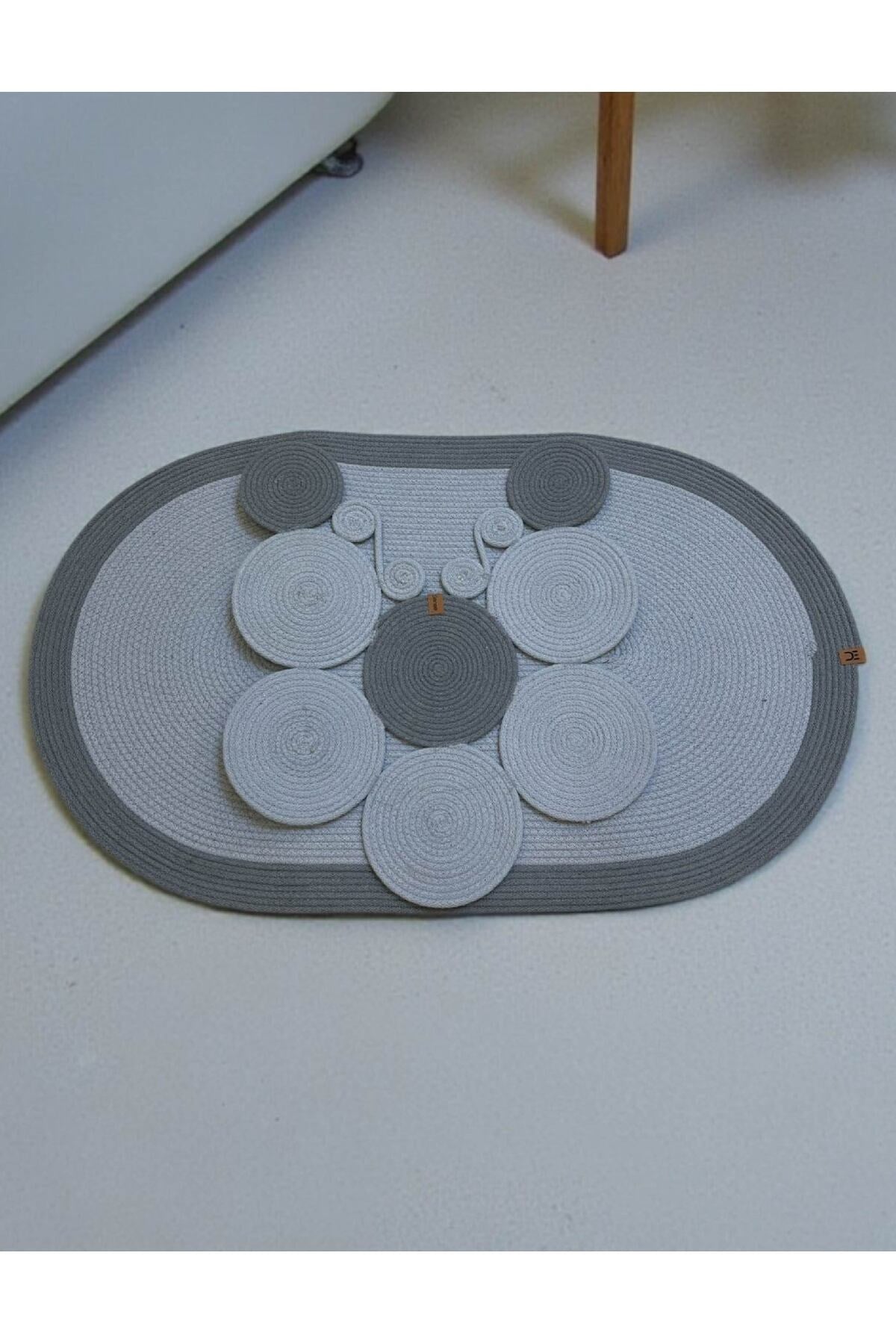 Banyo Paspas Seti 2'li Oval Model (60x100 ve 51x60 cm) | Modern Tarz Hasır Görünümlü