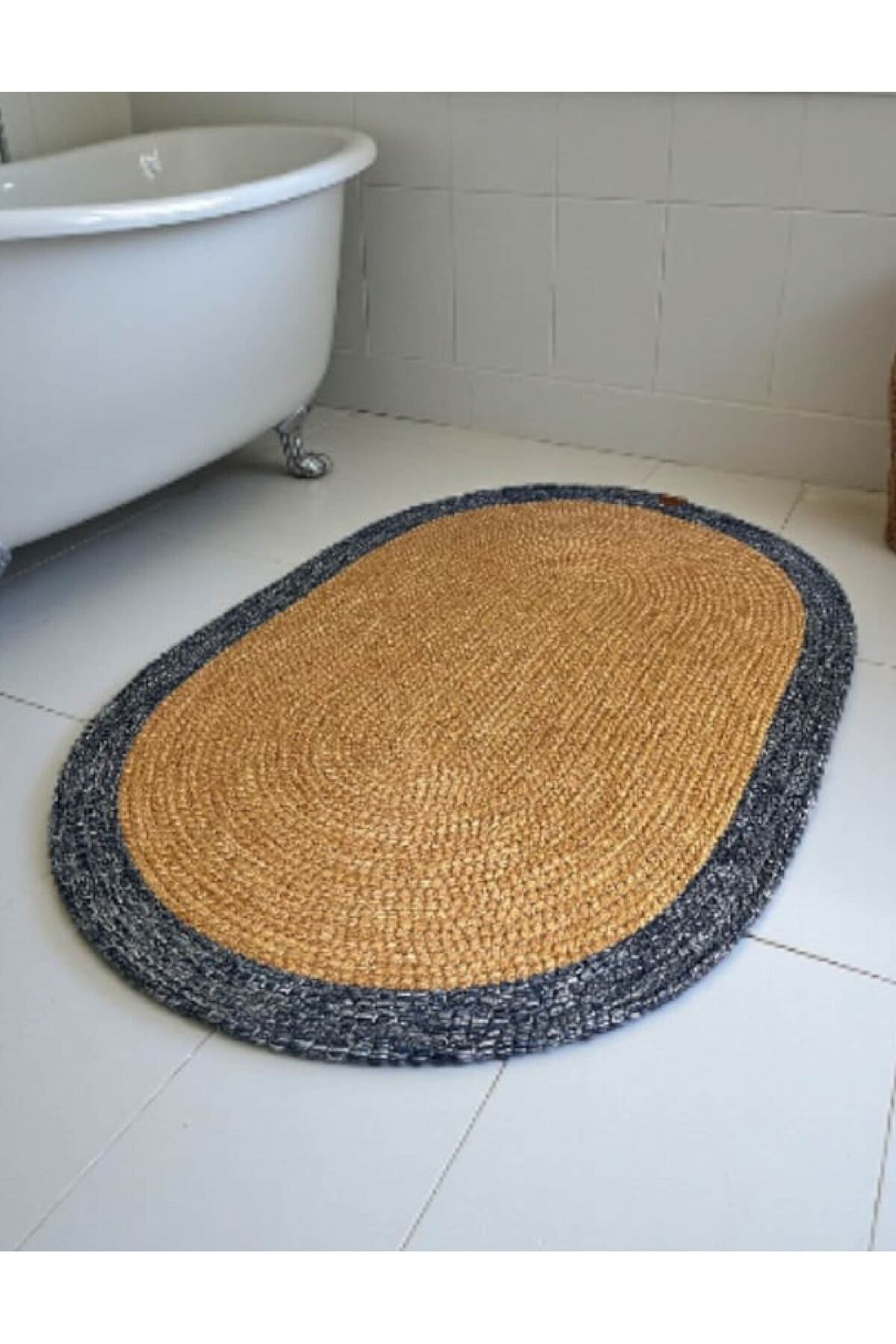Banyo Paspası Örgü Dokulu Oval Model 60x100 cm – Leke Tutmaz ve Şık Tasarım