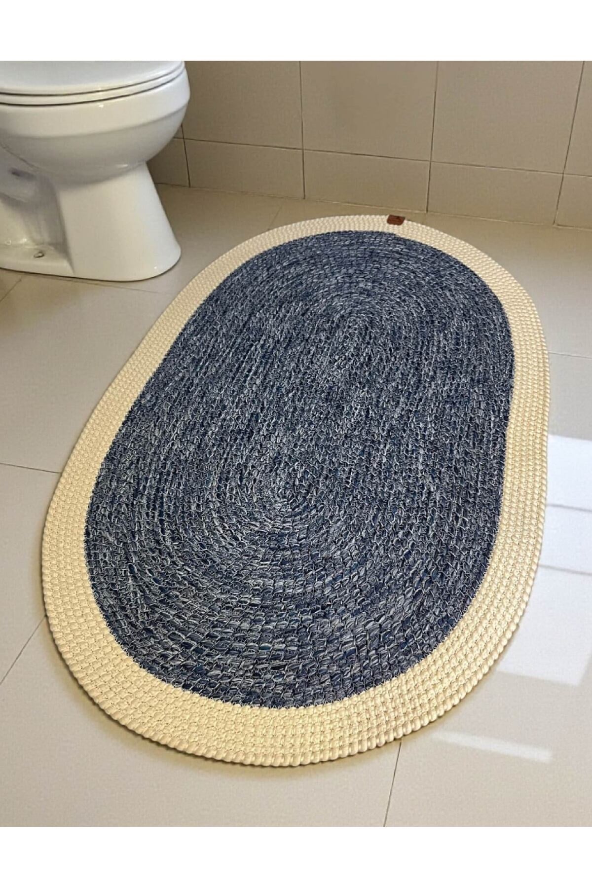 Banyo Paspası Örgü Dokulu Oval Model 60x100 cm – Leke Tutmaz ve Şık Tasarım