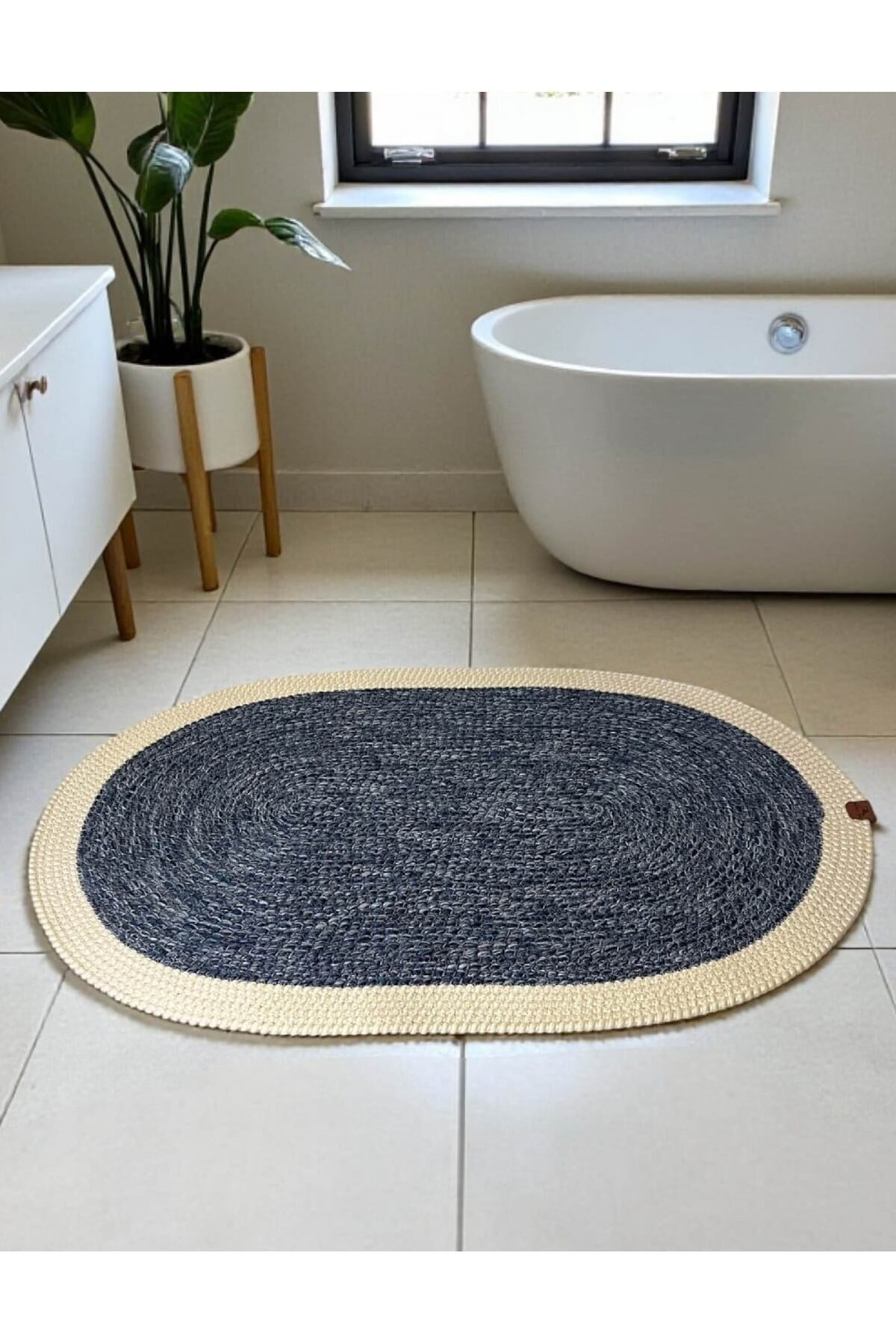 Banyo Paspası Örgü Dokulu Oval Model 60x100 cm – Leke Tutmaz ve Şık Tasarım