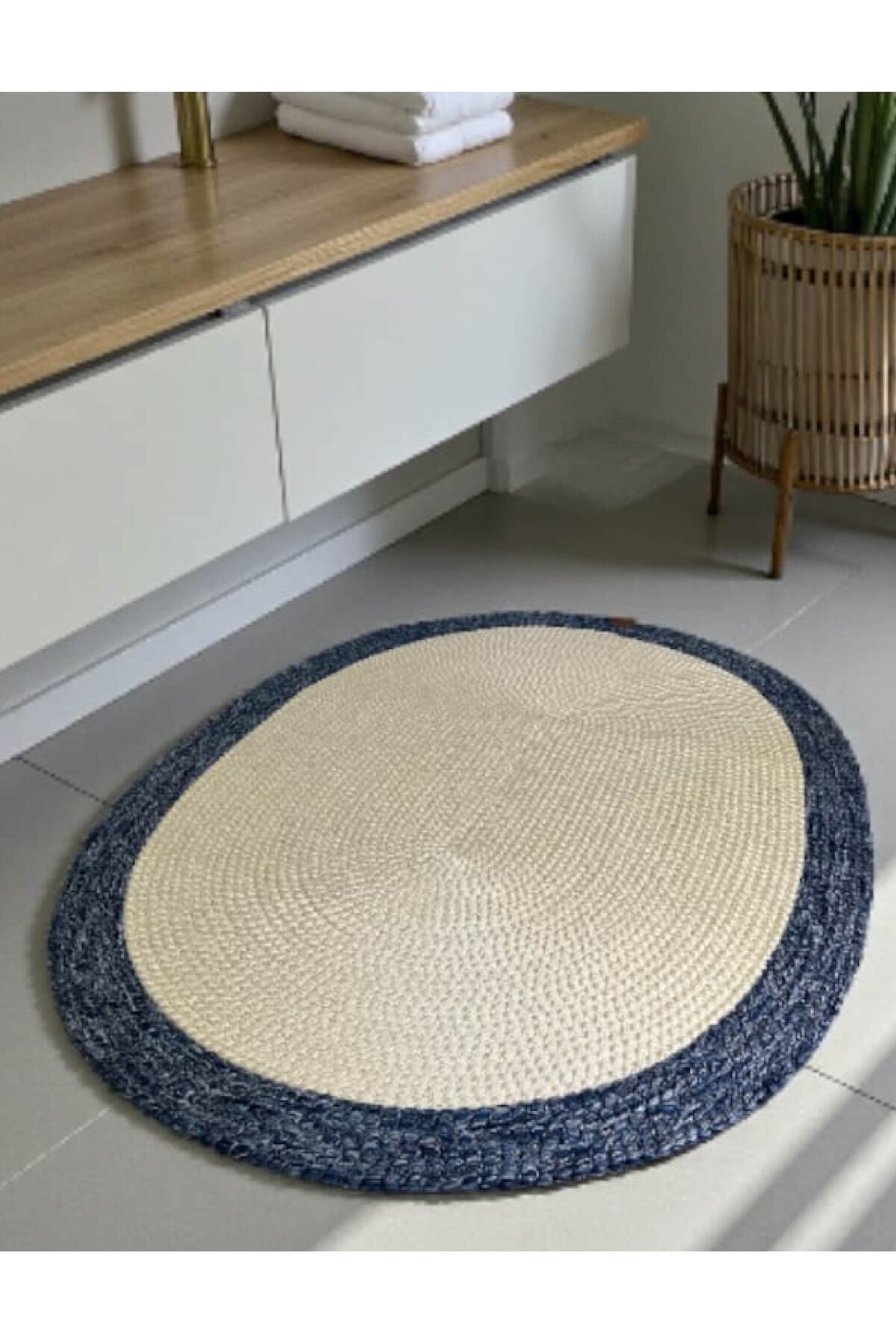Banyo Paspası Örgü Dokulu Oval Model 60x100 cm – Leke Tutmaz ve Şık Tasarım