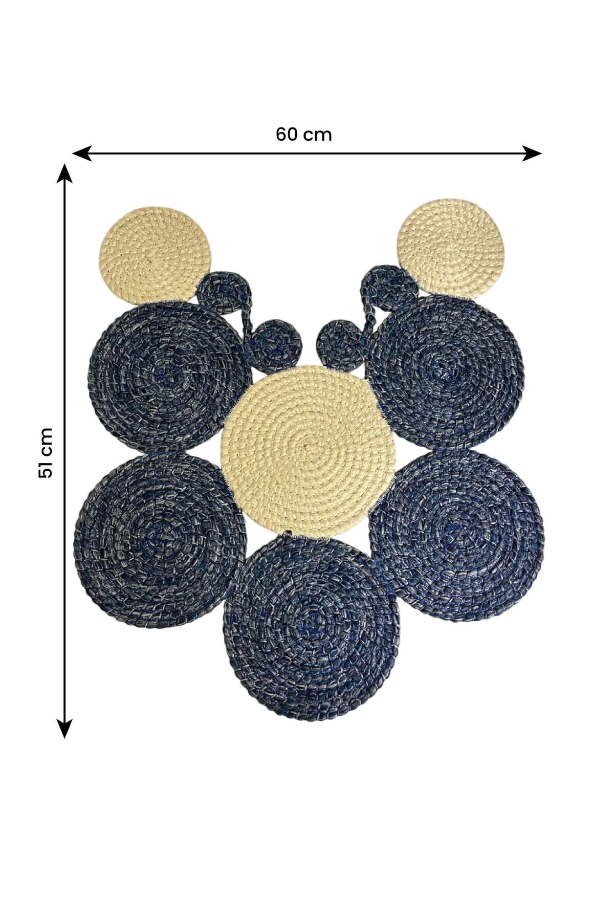 Banyo Paspası Örgü Dokulu Yuvarlak Form 51x60 cm – Özel Desenli Çok Parçalı Model