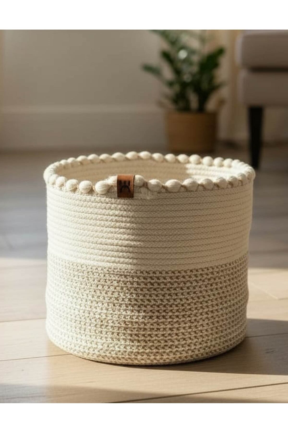 Çok Amaçlı, 26cm-22cm Büyük Boy, Sepet, Hasır, Dokuma Sepet, Düzenleyici