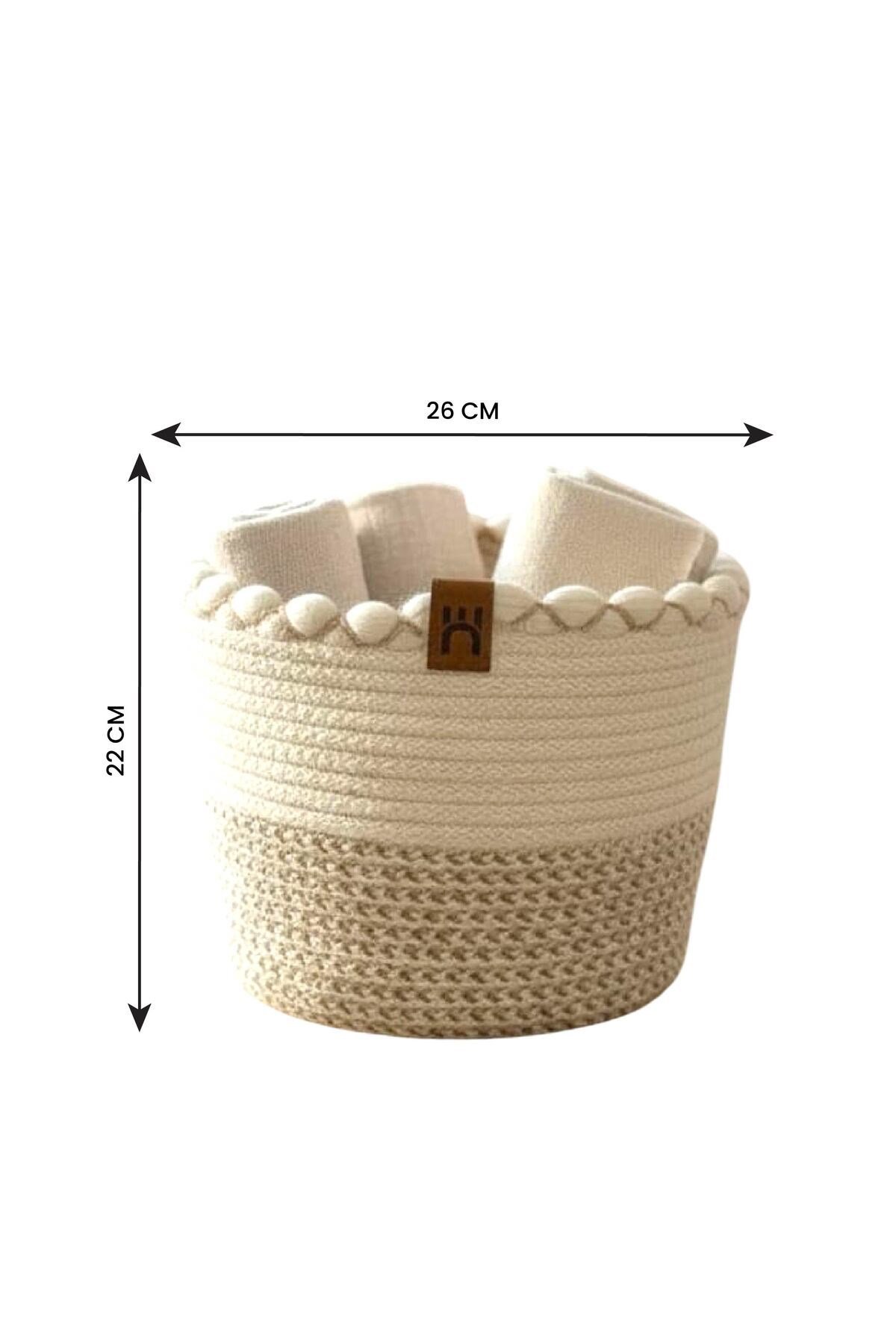 Çok Amaçlı, 26cm-22cm Büyük Boy, Sepet, Hasır, Dokuma Sepet, Düzenleyici