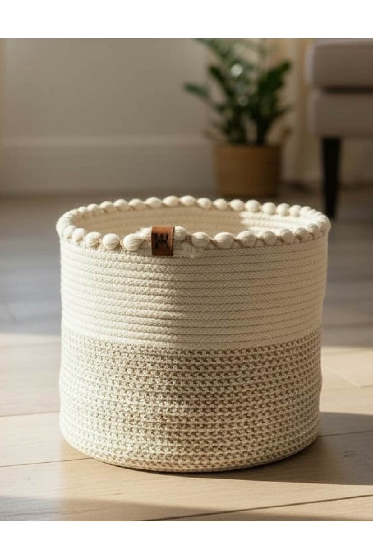 Çok Amaçlı, 26cm-22cm Büyük Boy, Sepet, Hasır, Dokuma Sepet, Düzenleyici