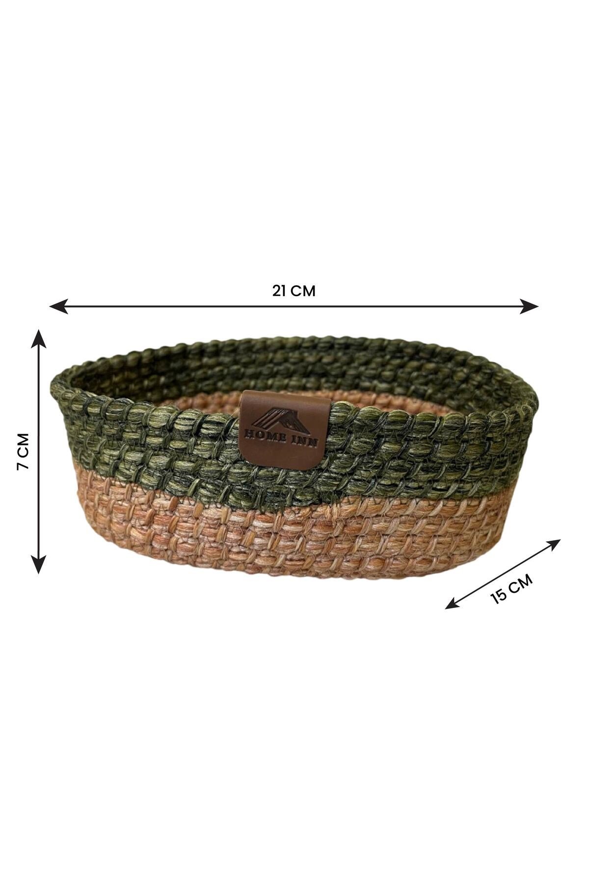 Düzenleyici Sepet Örgü Dokulu Oval Model 21x15x7 cm – Çok Amaçlı Kullanım