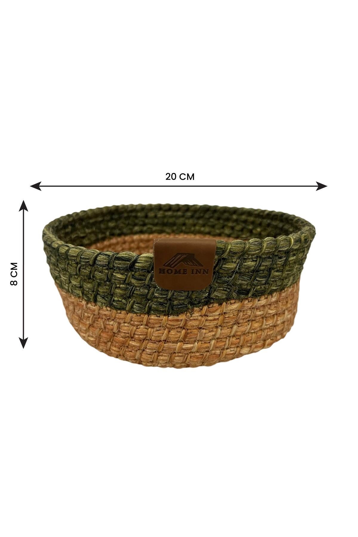 Düzenleyici Sepet Örgü Dokulu Yuvarlak Model 20x8 cm – Çok Amaçlı Kullanım