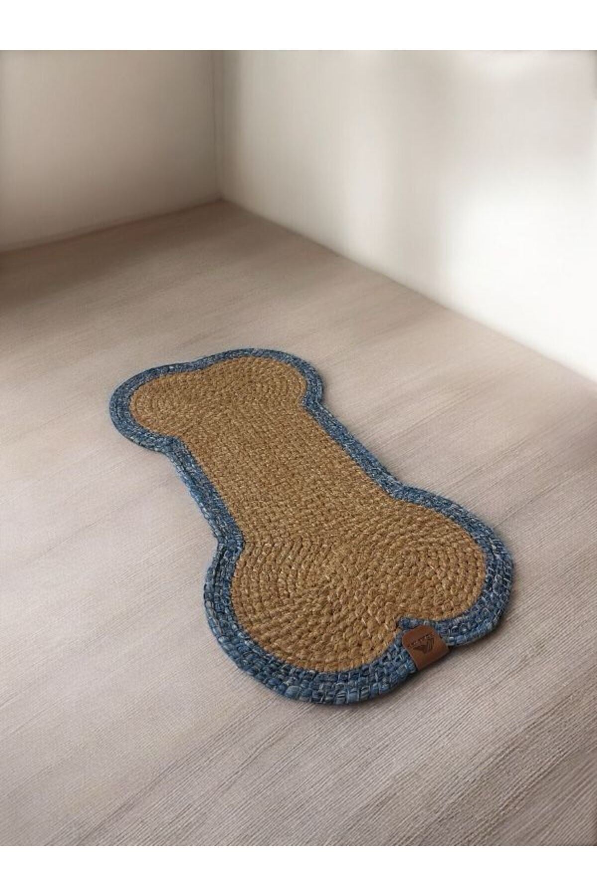 Evcil Hayvan, Kedi - Köpek Mama Matı - Paspası, Natural-Mavi