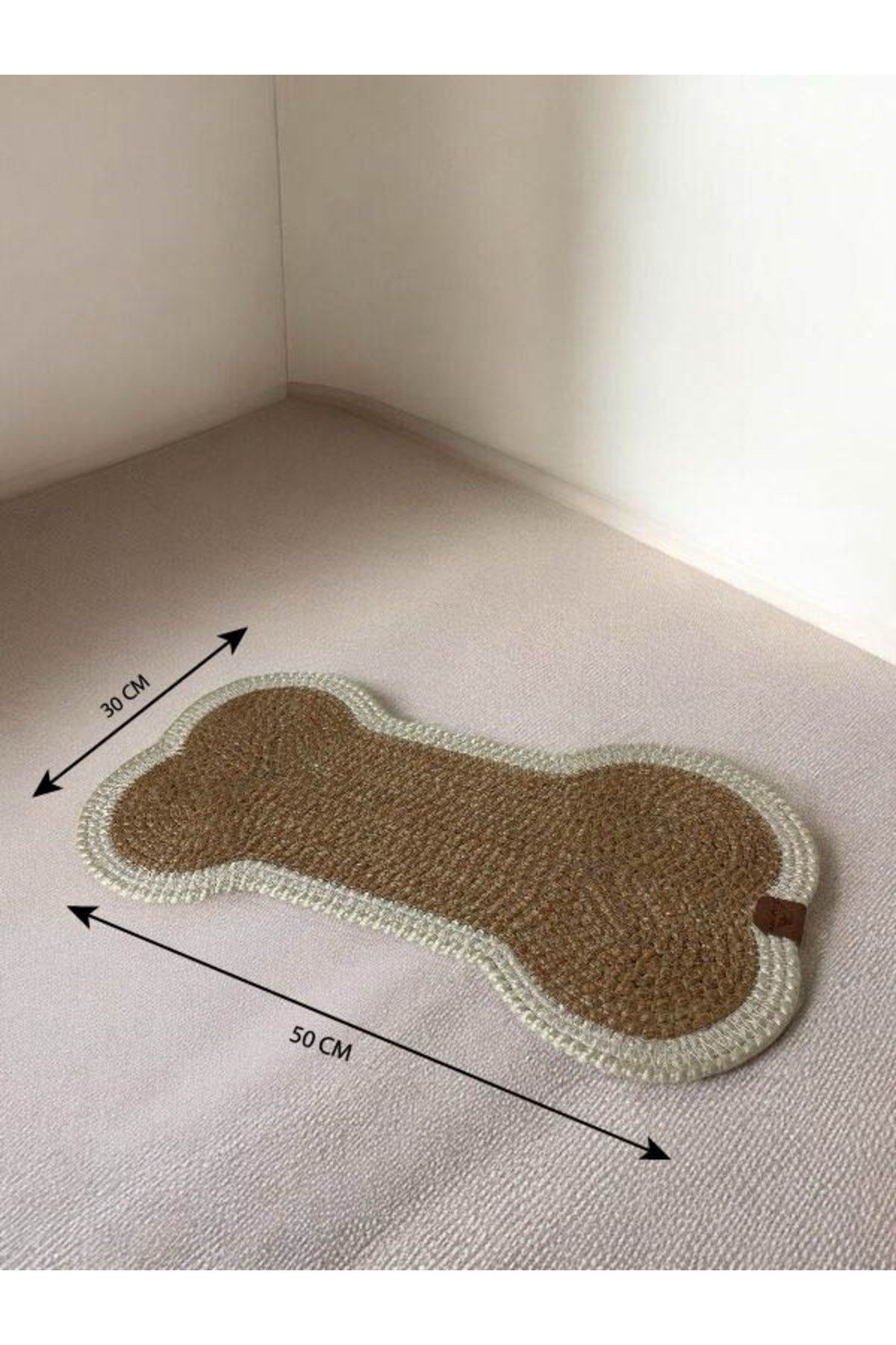 Evcil Hayvan, Kedi - Köpek Mama Matı - Paspası, Natural-Beyaz