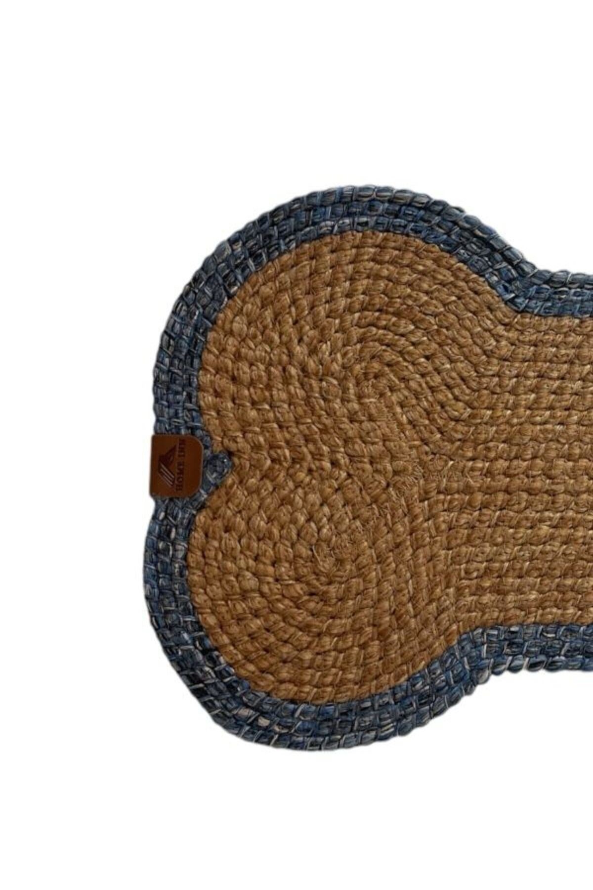 Evcil Hayvan, Kedi - Köpek Mama Matı - Paspası, Natural-Mavi