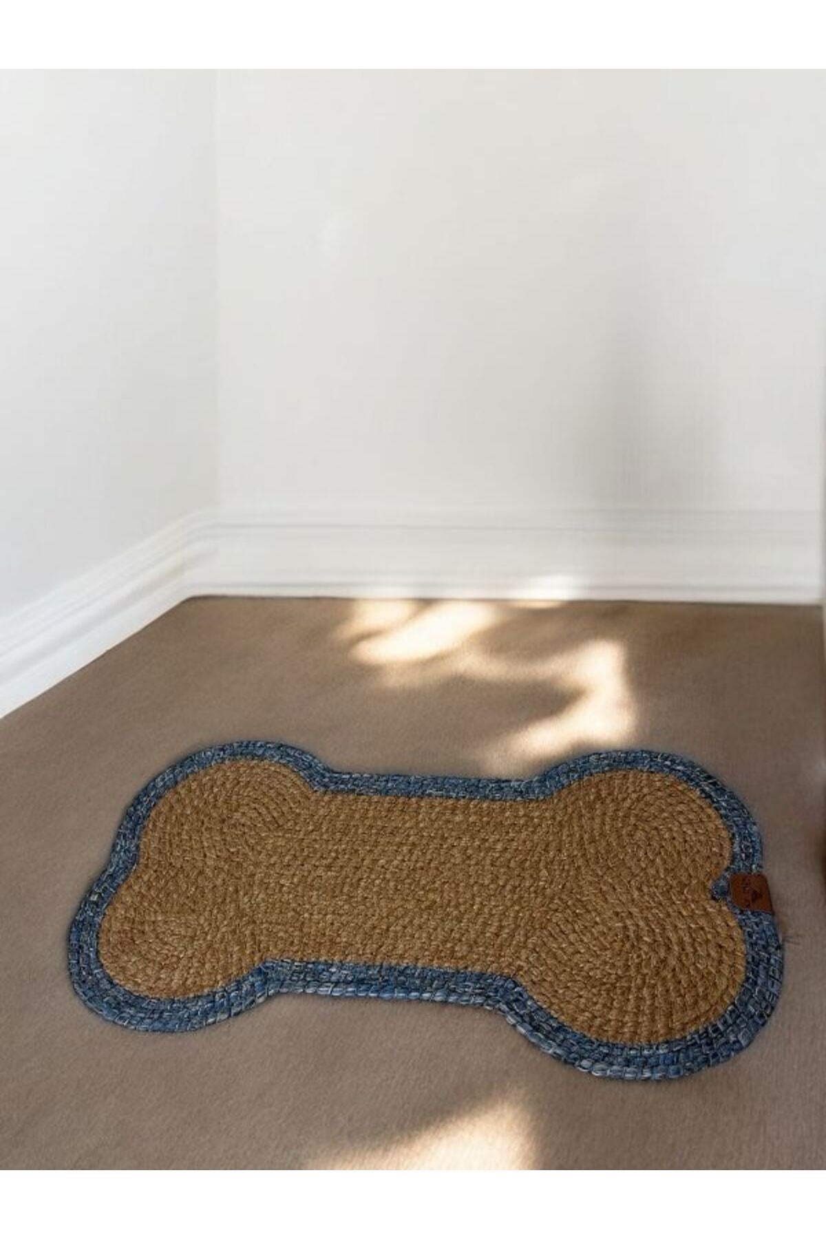 Evcil Hayvan, Kedi - Köpek Mama Matı - Paspası, Natural-Mavi