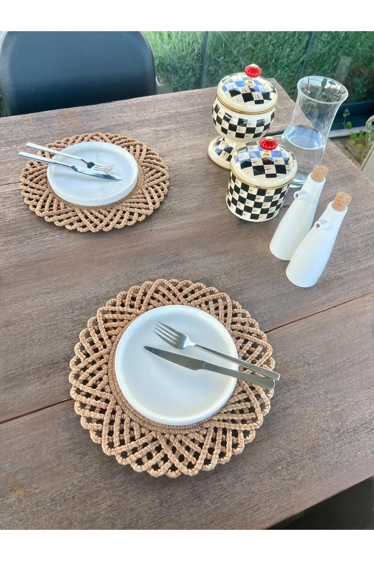 Leke Tutmaz Modern Sofra Seti 2’li Amerikan Servis | Şık Masa Dekoru & Dayanıklı Kullanım 33 Cm