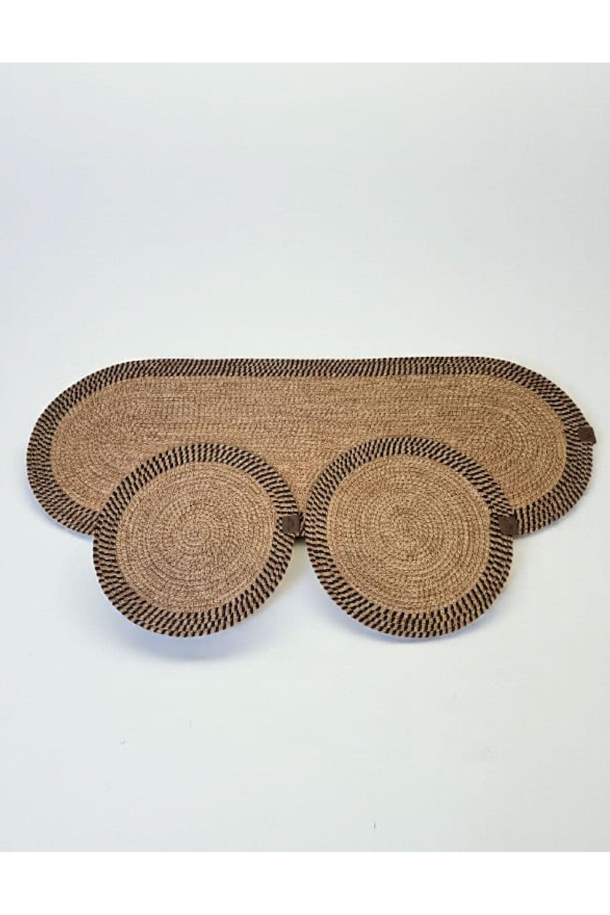Leke Tutmaz Örgü Sofra Seti 2 Supla 33 cm ve 1 Runner 35x100 cm Takım Modern Amerikan Servis