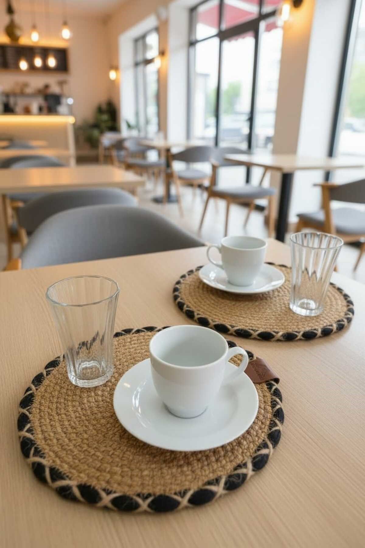 Örgü Model Kahve Sunumluğu 2’li Set 23 Cm – El Yapımı Bardak Altlığı Dekoratif Sunum Altlığı