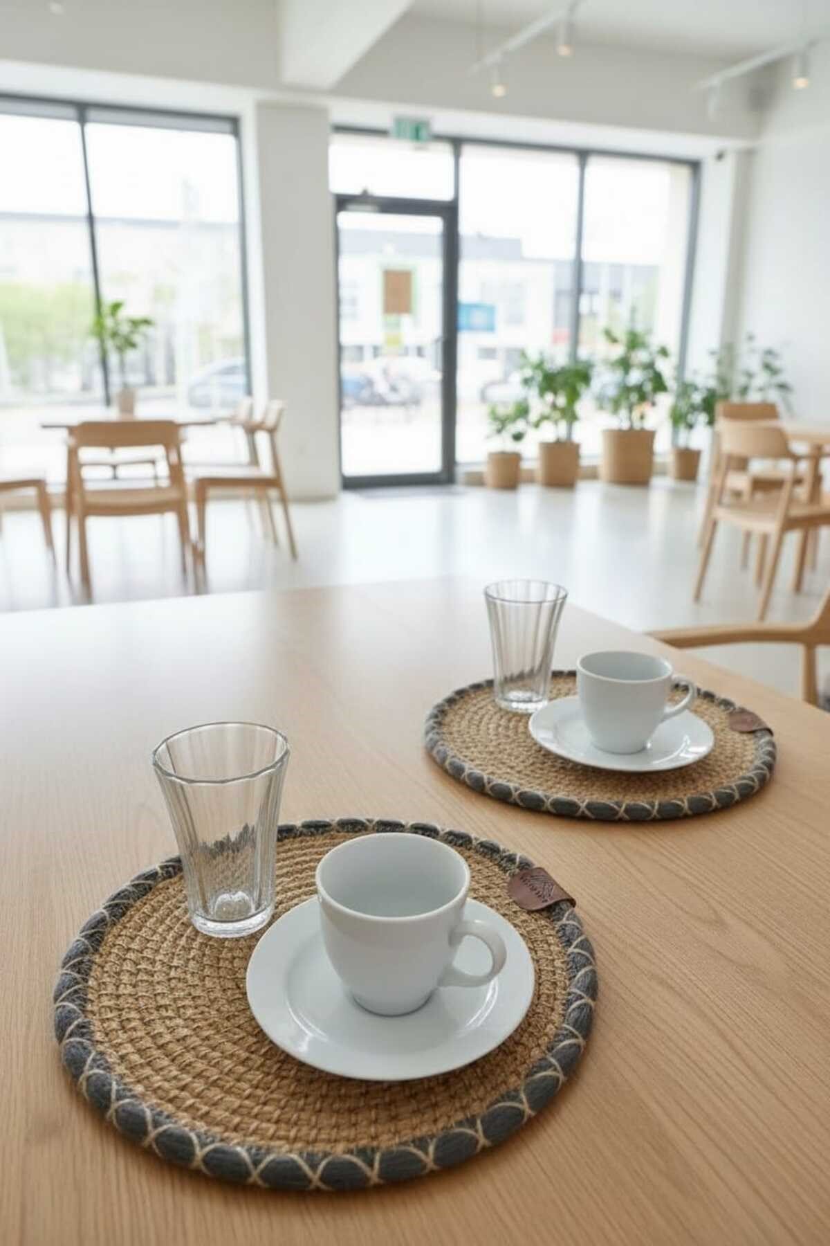 Örgü Model Kahve Sunumluğu 2’li Set 23 Cm – El Yapımı Bardak Altlığı Dekoratif Sunum Altlığı