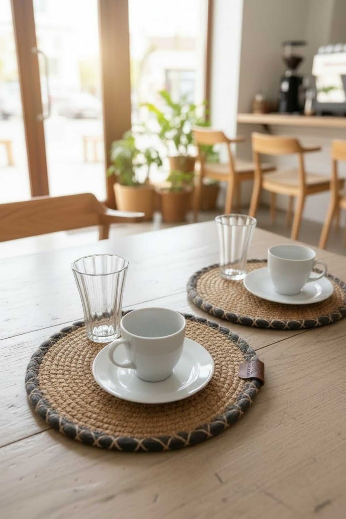 Örgü Model Kahve Sunumluğu 2’li Set 23 Cm – El Yapımı Bardak Altlığı Dekoratif Sunum Altlığı