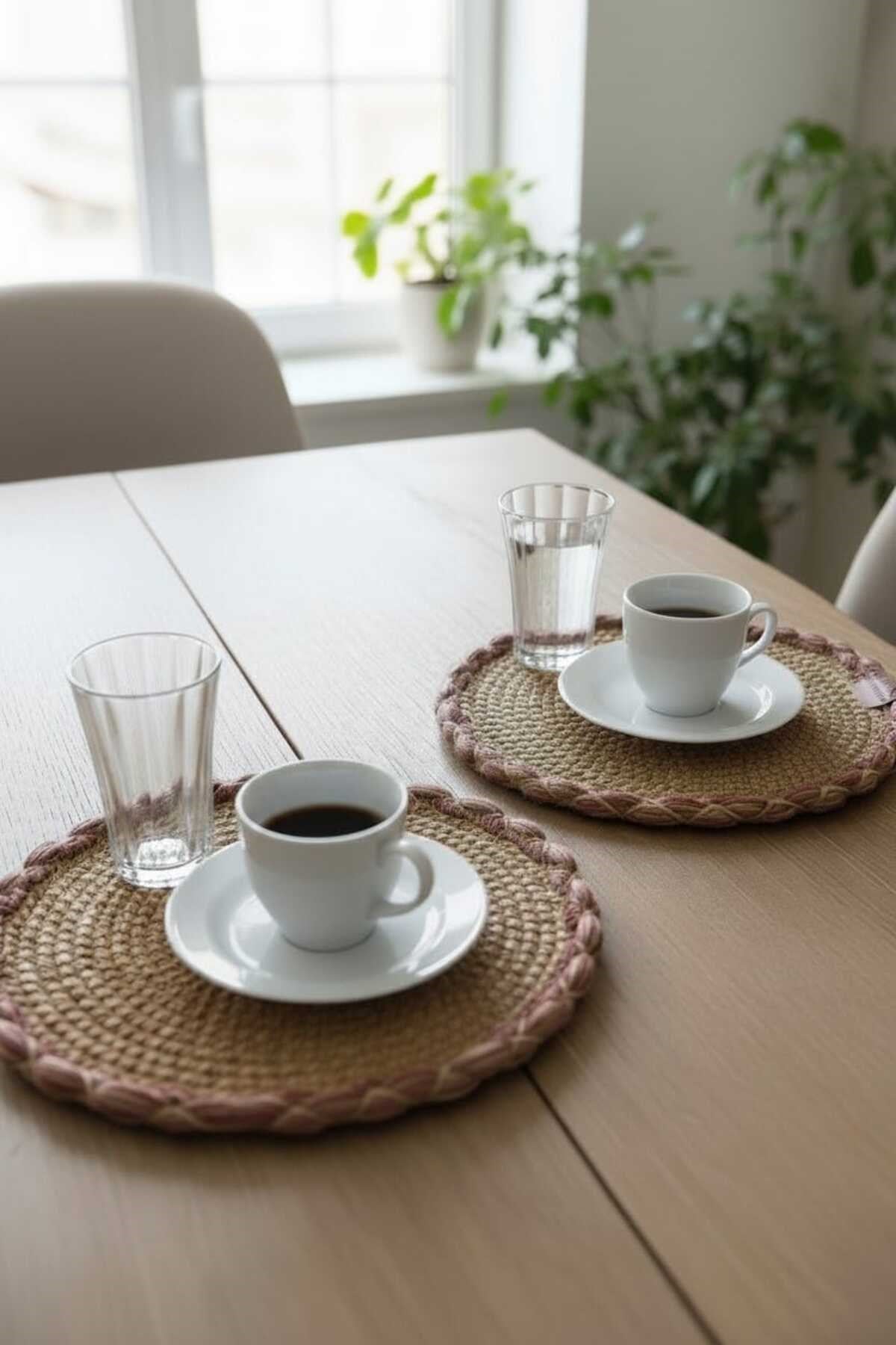 Örgü Model Kahve Sunumluğu 2’li Set 23 Cm – El Yapımı Bardak Altlığı Dekoratif Sunum Altlığı