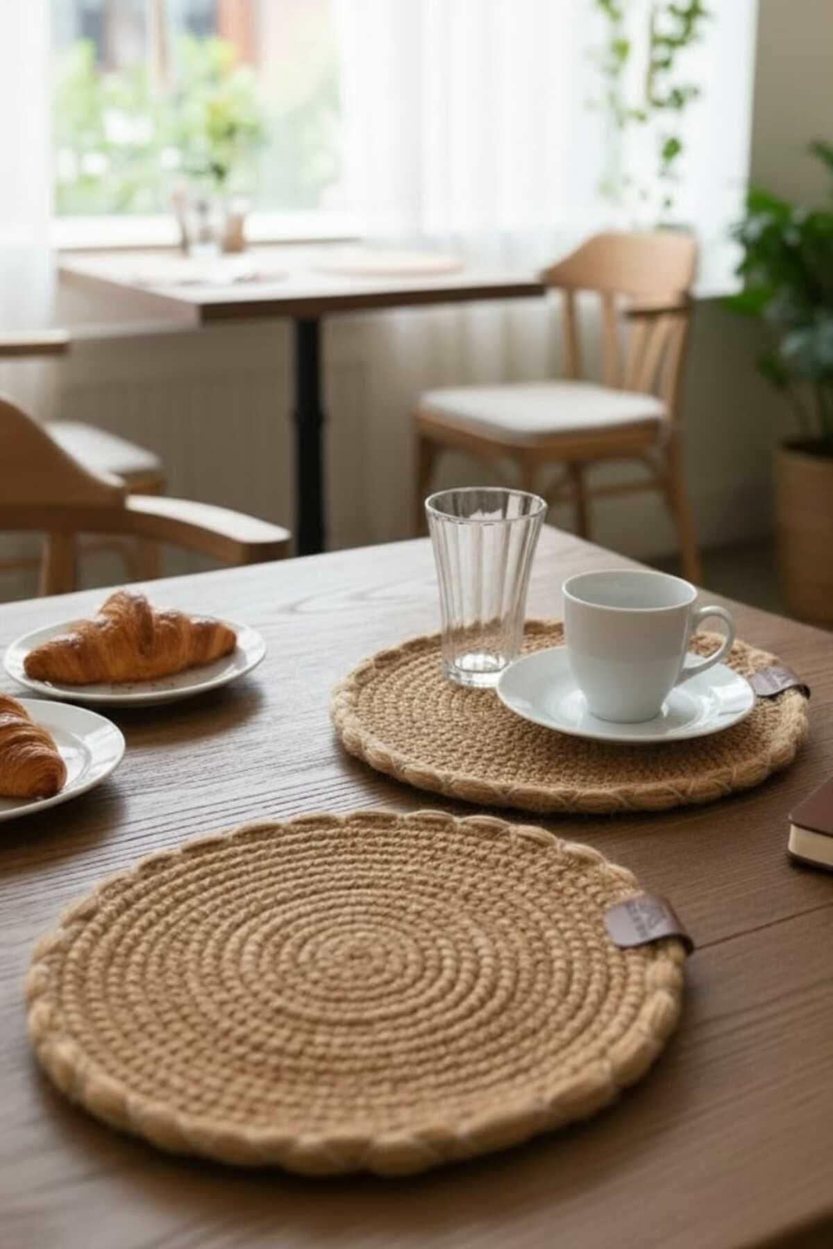 Örgü Model Kahve Sunumluğu 2’li Set 23 Cm – El Yapımı Bardak Altlığı Dekoratif Sunum Altlığı