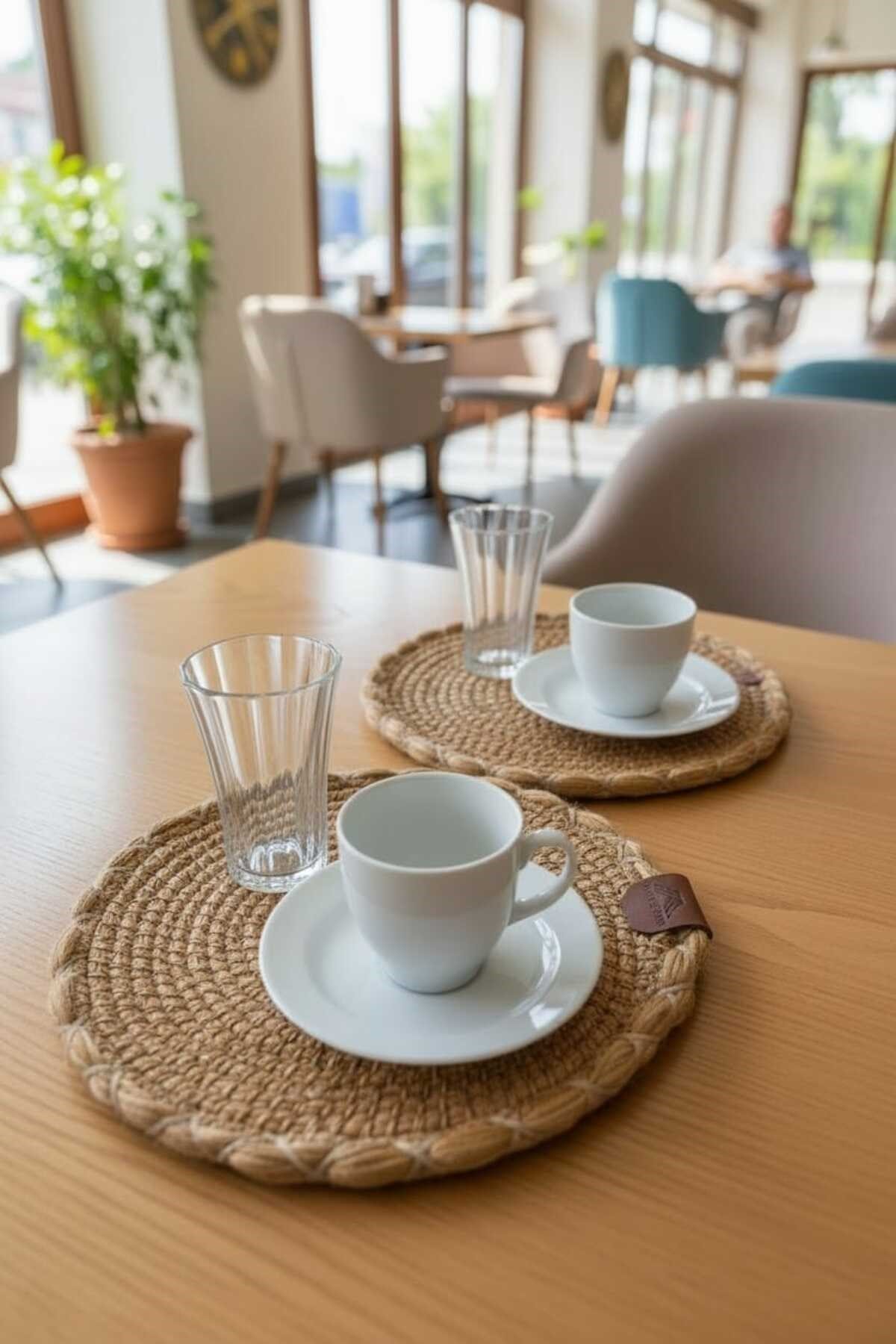 Örgü Model Kahve Sunumluğu 2’li Set 23 Cm – El Yapımı Bardak Altlığı Dekoratif Sunum Altlığı