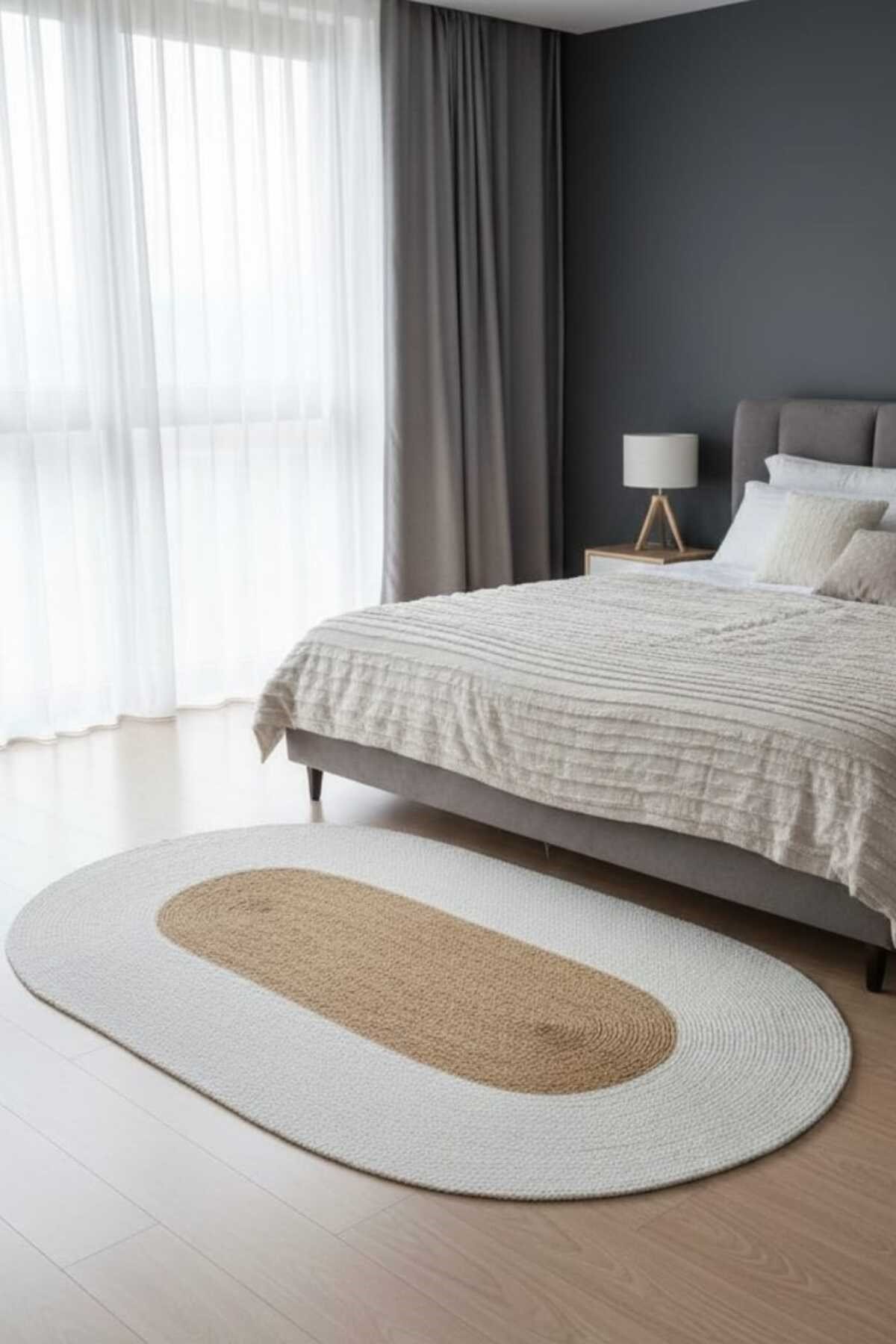 Oval Halı Krem & Natural | Yumuşak Dokulu Şık Dekoratif Zemin Halısı