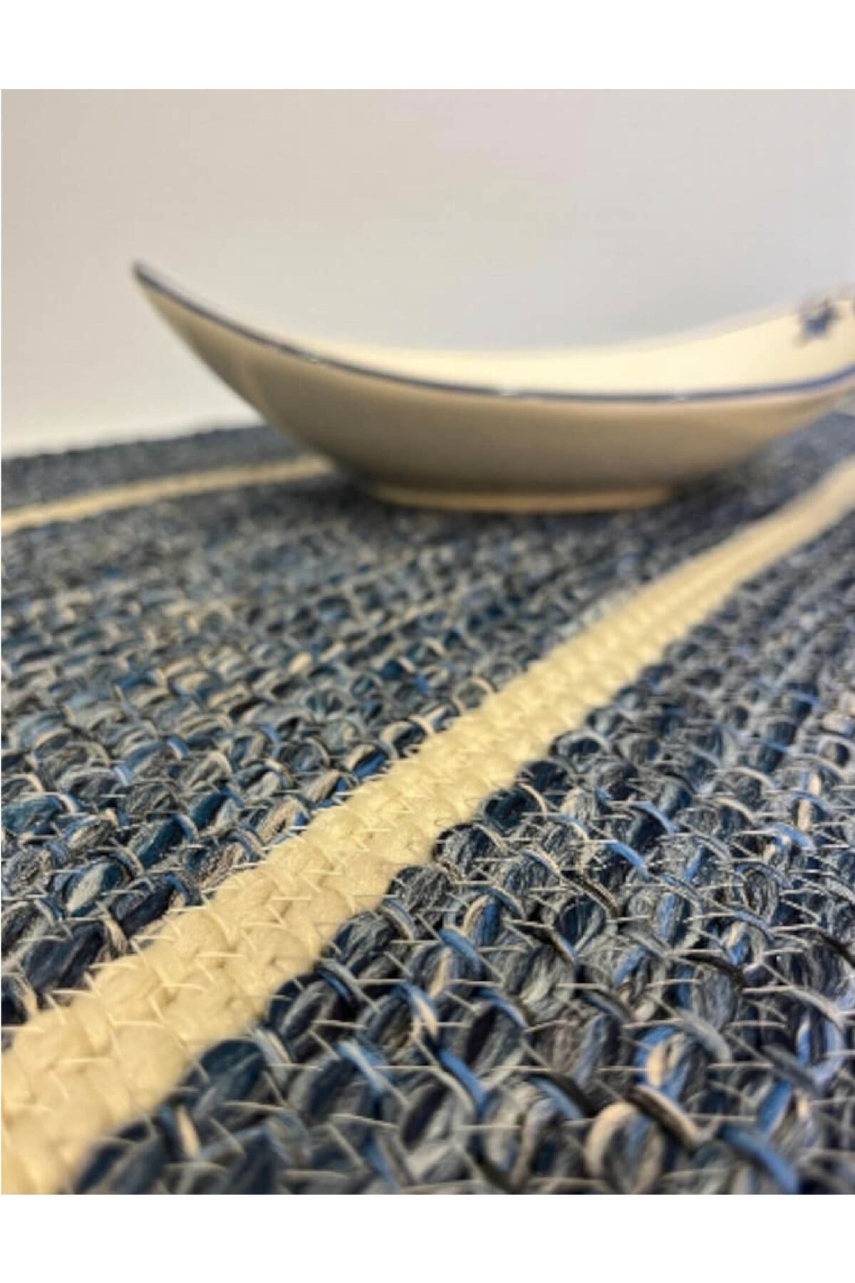 Runner Örgü Dokulu Oval Model 35x100 cm – Şık Masa Runnerı