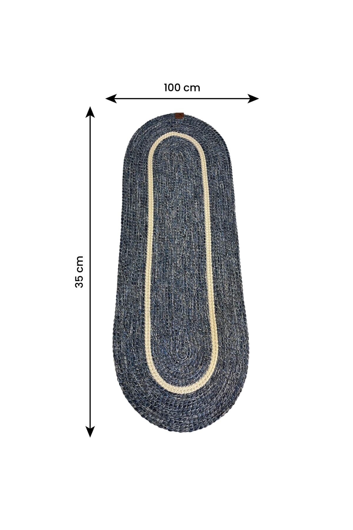 Runner Örgü Dokulu Oval Model 35x100 cm – Şık Masa Runnerı