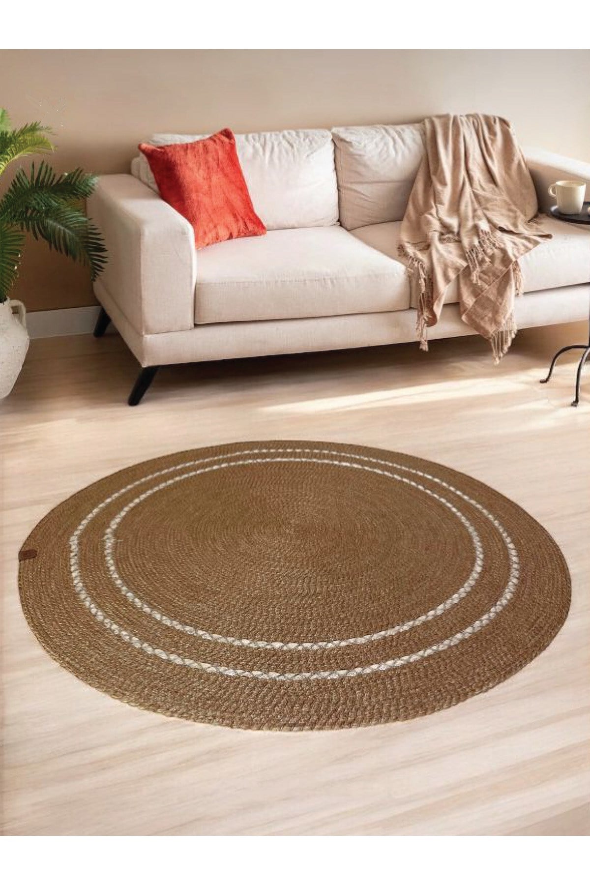 Yuvarlak Dekoratif Çeyizlik Kilim 100 cm - Leke tutmaz -Kolay temizlenebilir